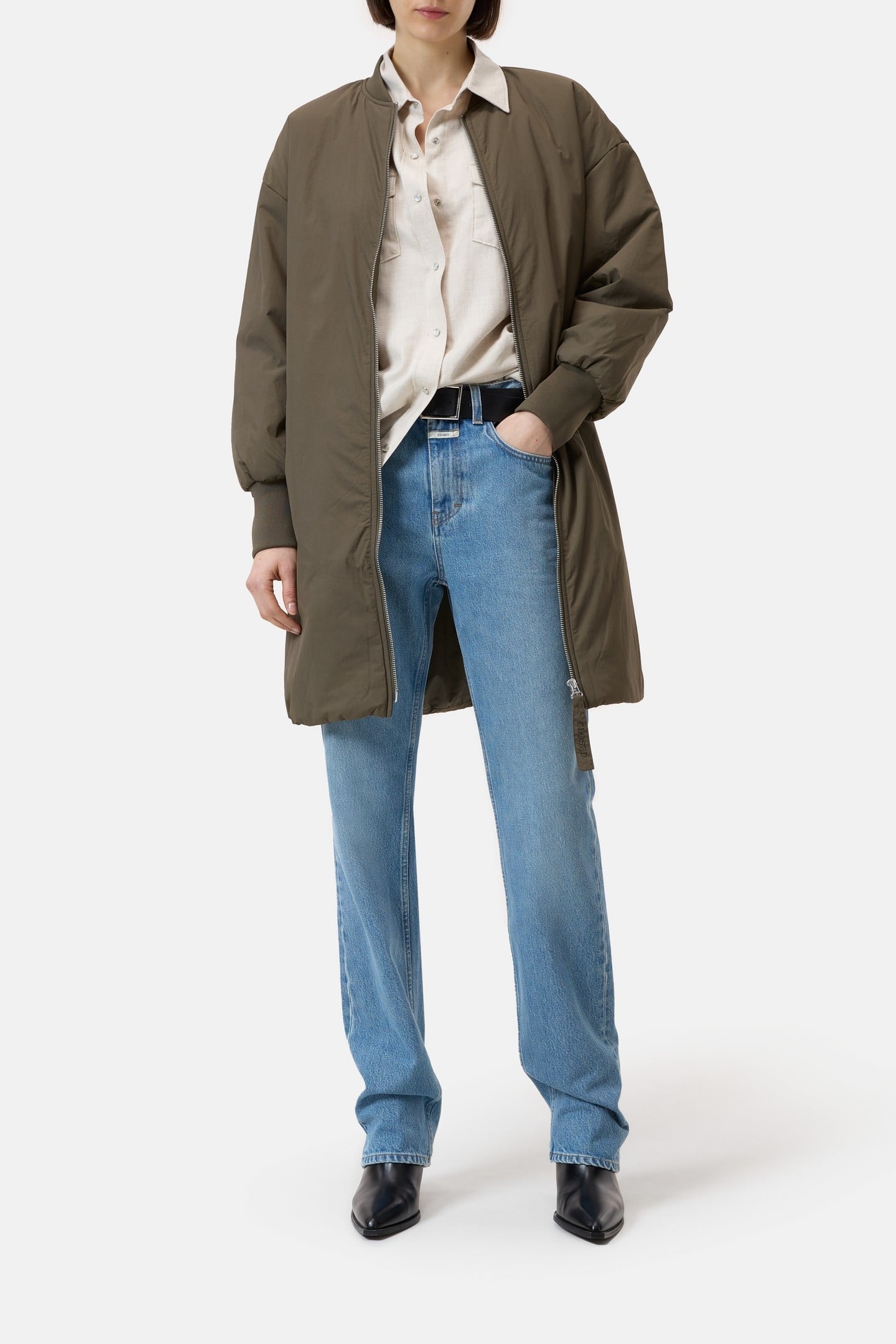 LONG PUFFER JACKET GOLDEN MOSS 2