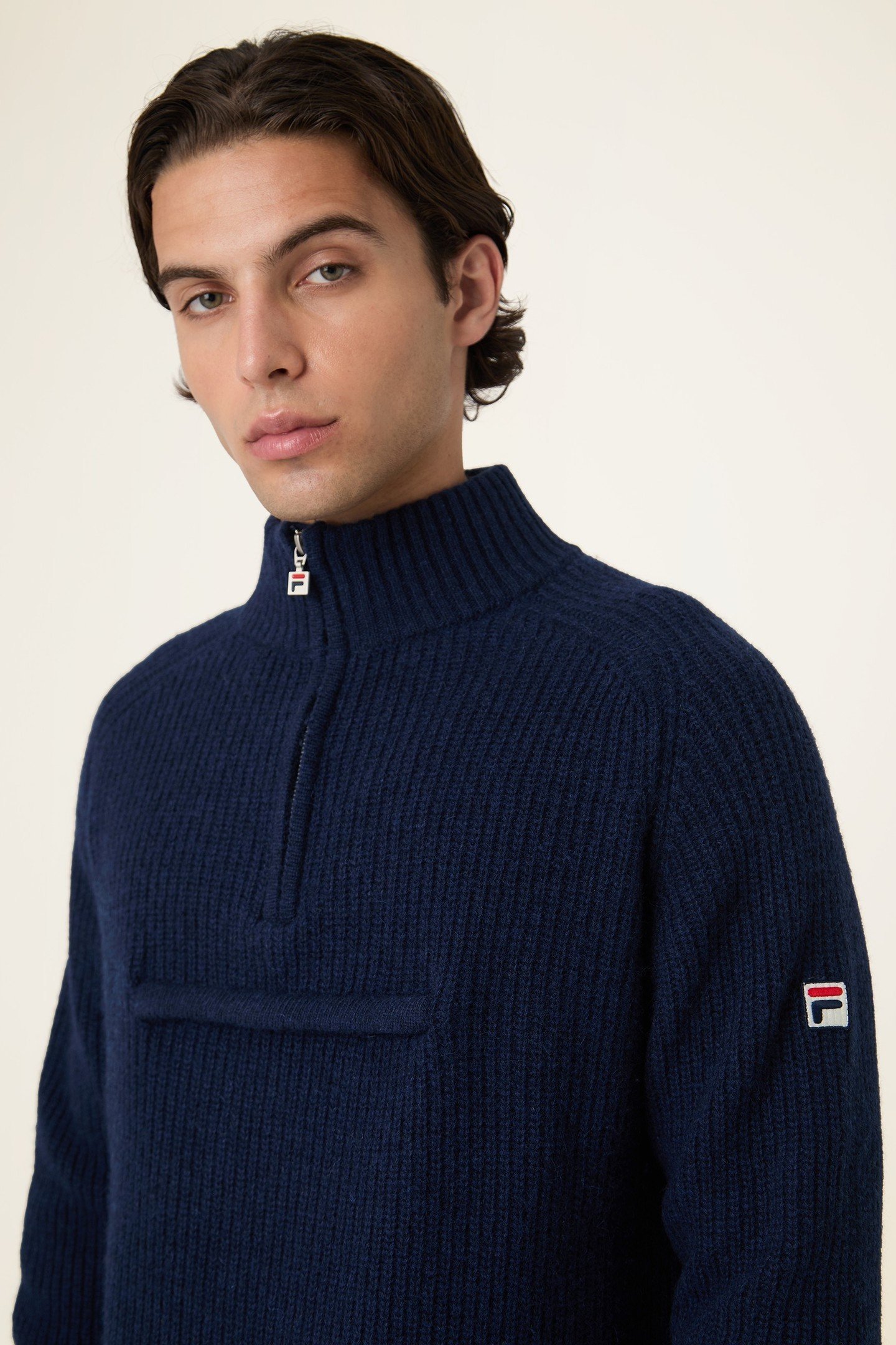 GIOVANNI RELAXED HALF-ZIP KNIT SAILING SWEATER BLACK IRIS 7