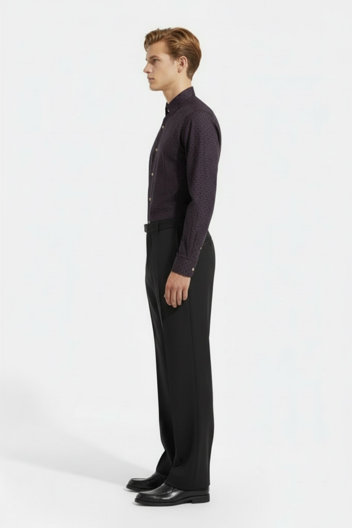 LS FAN GEO PRINT SHIRT PLUM MULTI 3