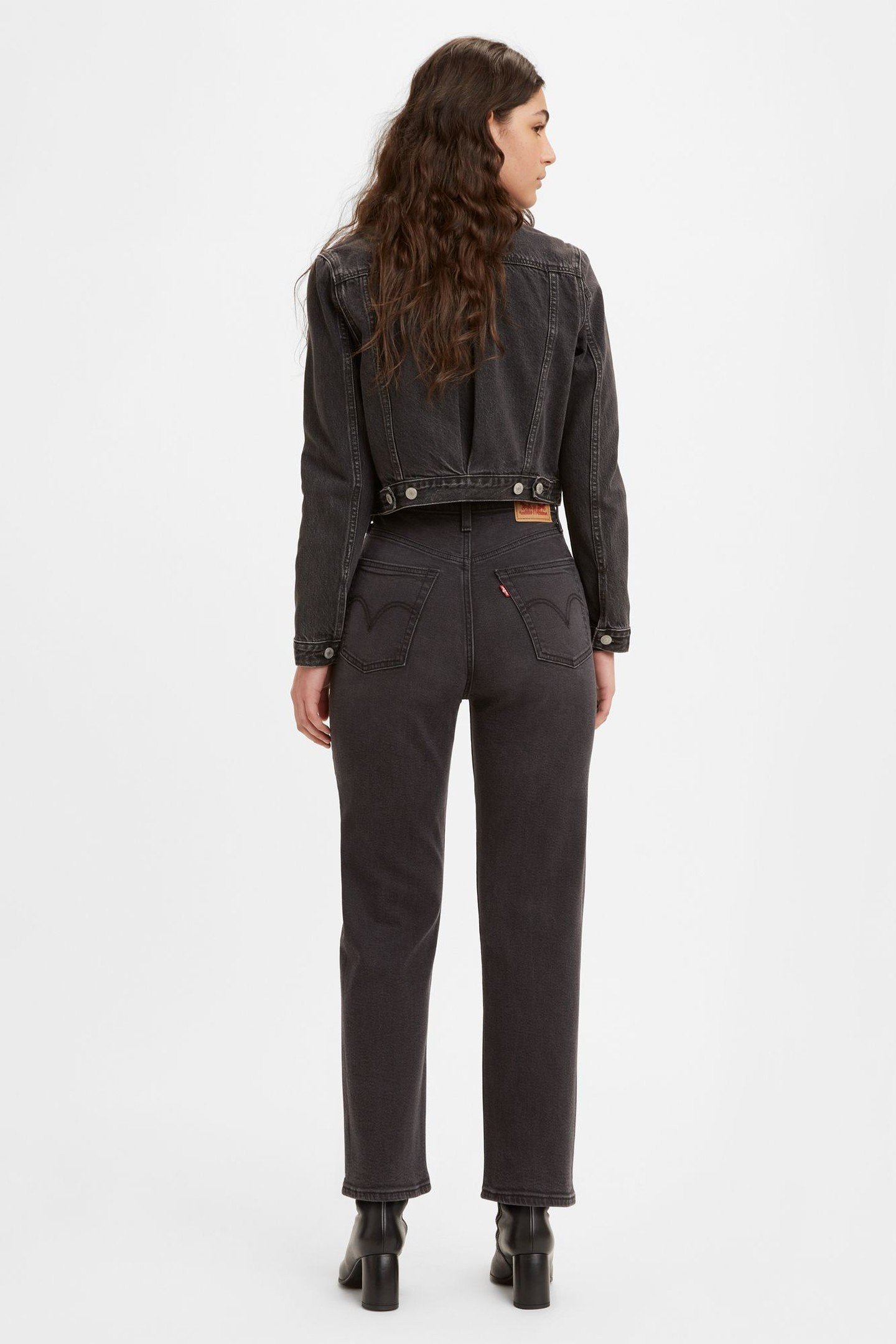 RIBCAGE STRAIGHT ANKLE JEANS BLACK 3