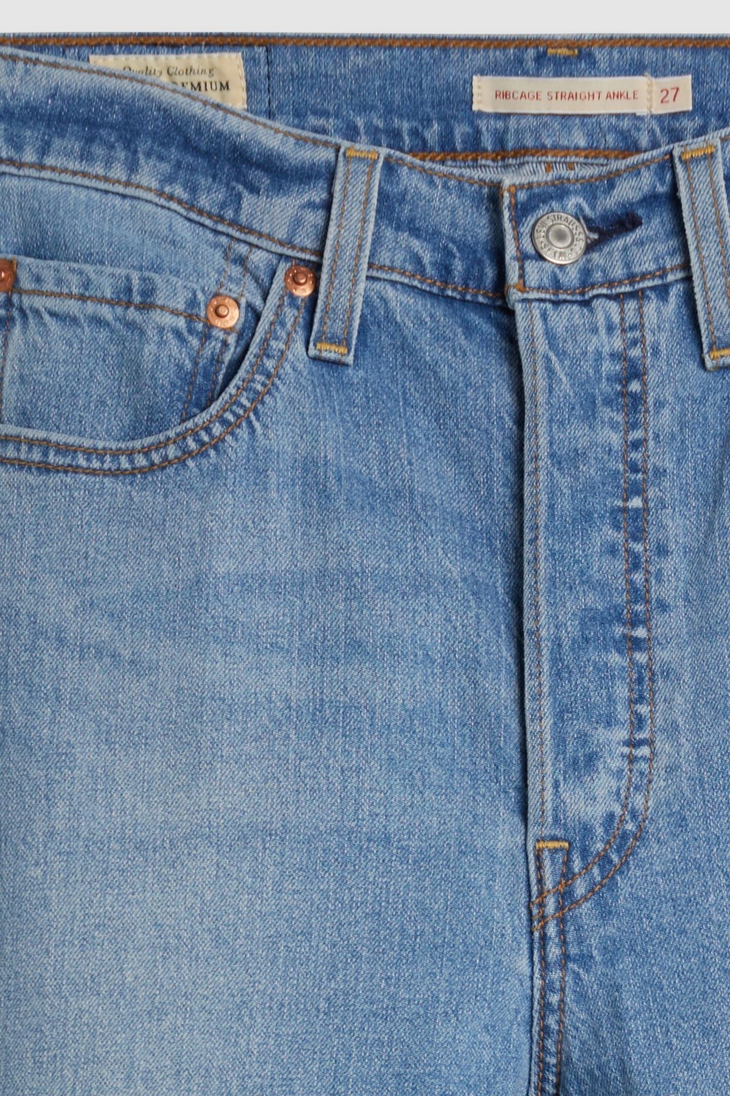 RIBCAGE STRAIGHT ANKLE COTTON LINEN JEANS MED INDIGO 8