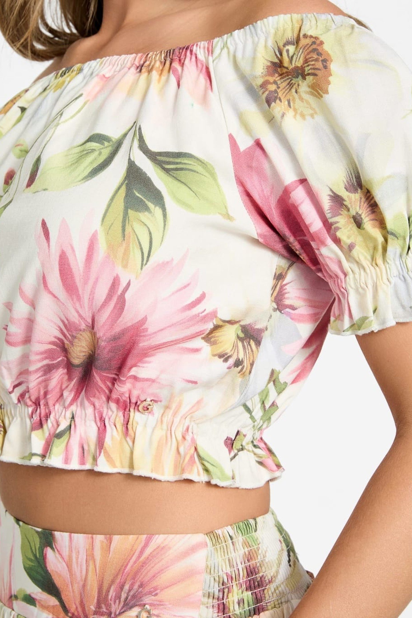 OFF SHOULDER ELODIE PAINTED DAISIES PRIN 5