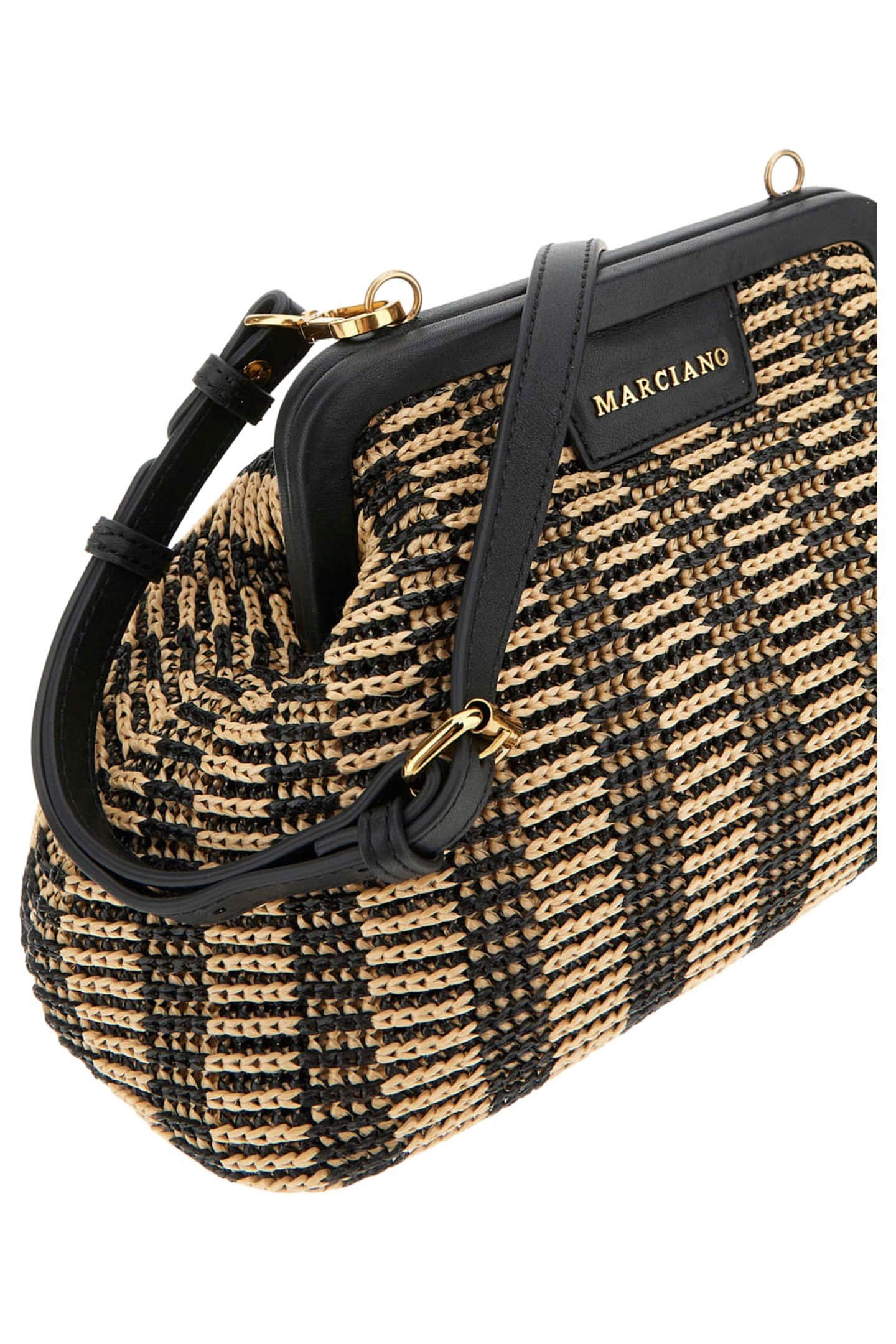 RAFFIA POUCH BLACK/NATURAL 8