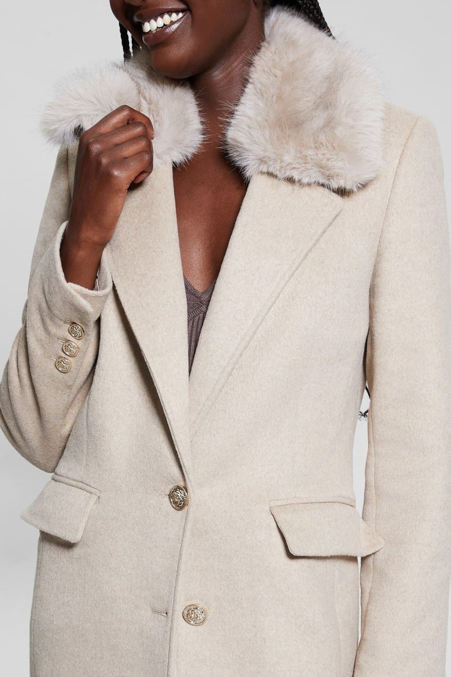 NANCY FIT COAT FAUX CEMENTO MULTI 4