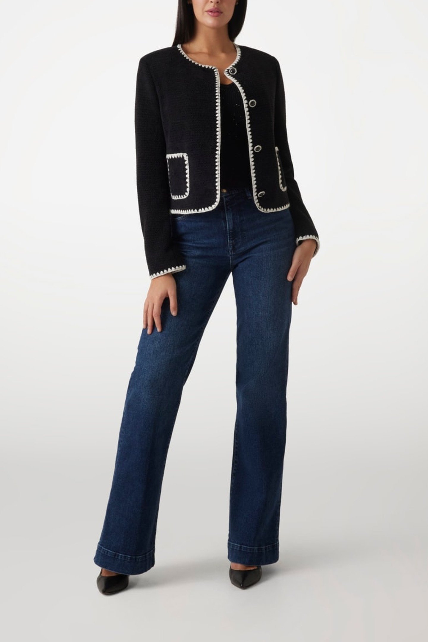 GUESS ECO LUCILLA BUTTONED JAC JET BLACK A996 1