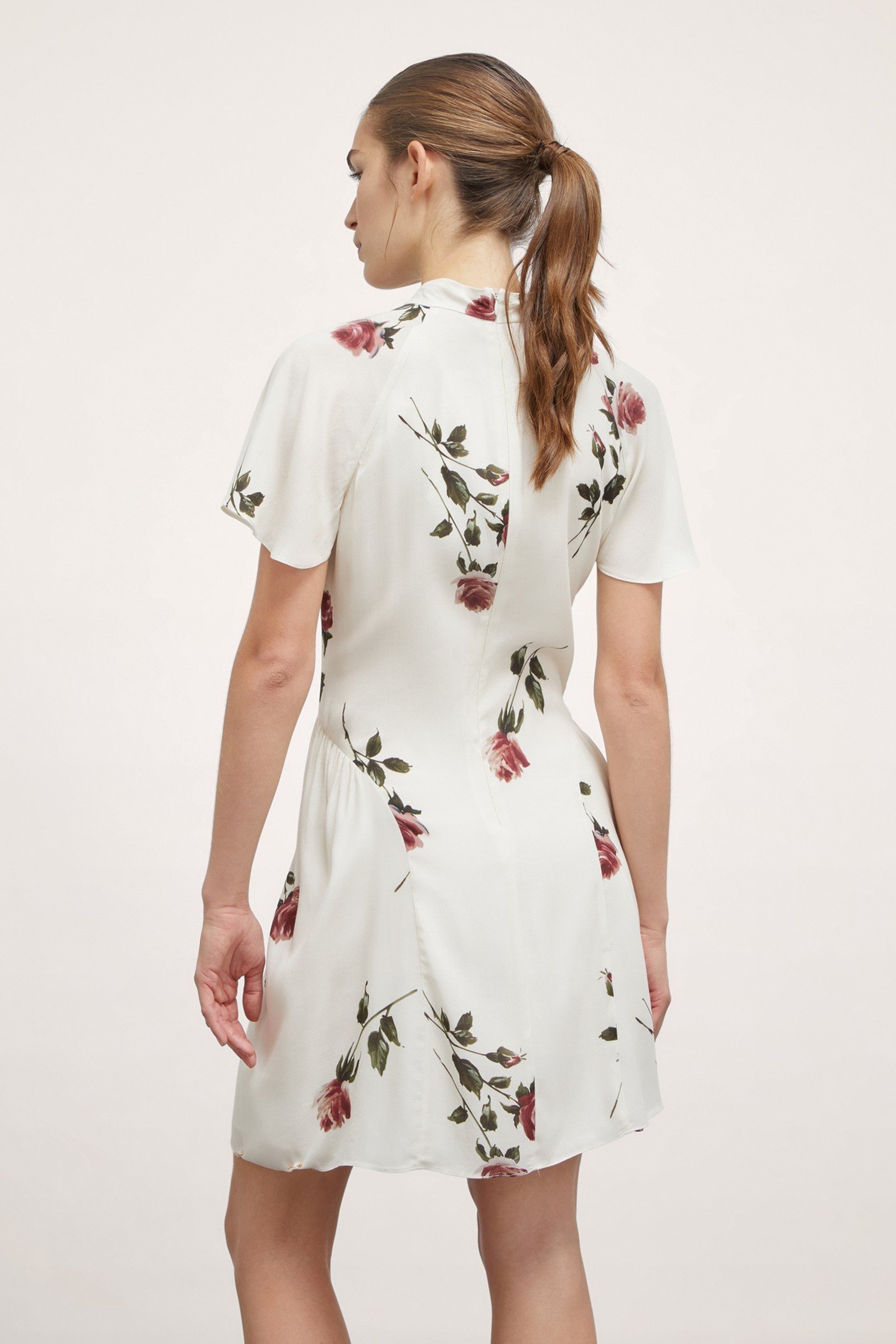 FLORAL PATTERN MINI DRESS WHITE 3