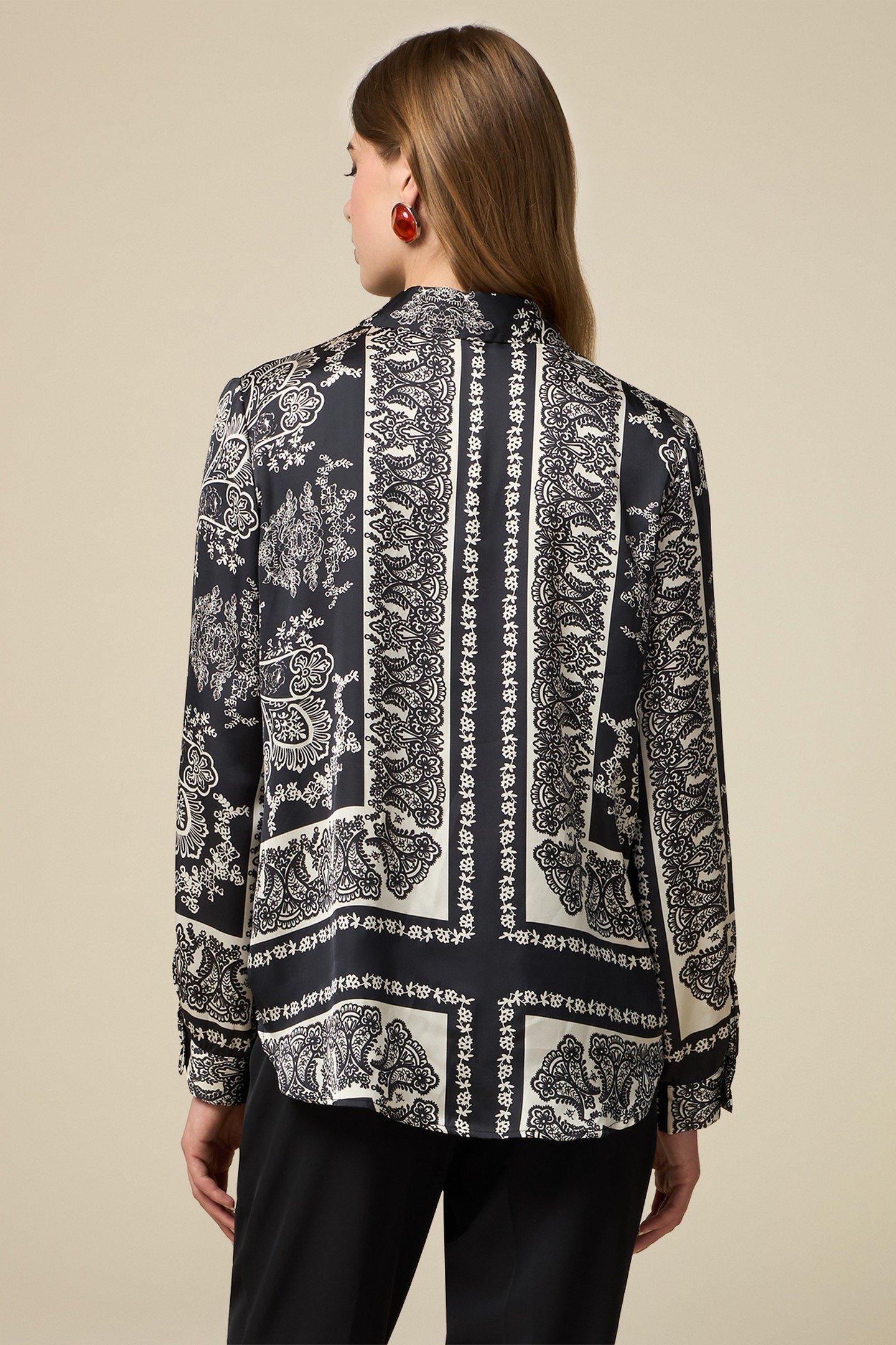 PATTERNED SATIN SHIRT BLACK 2