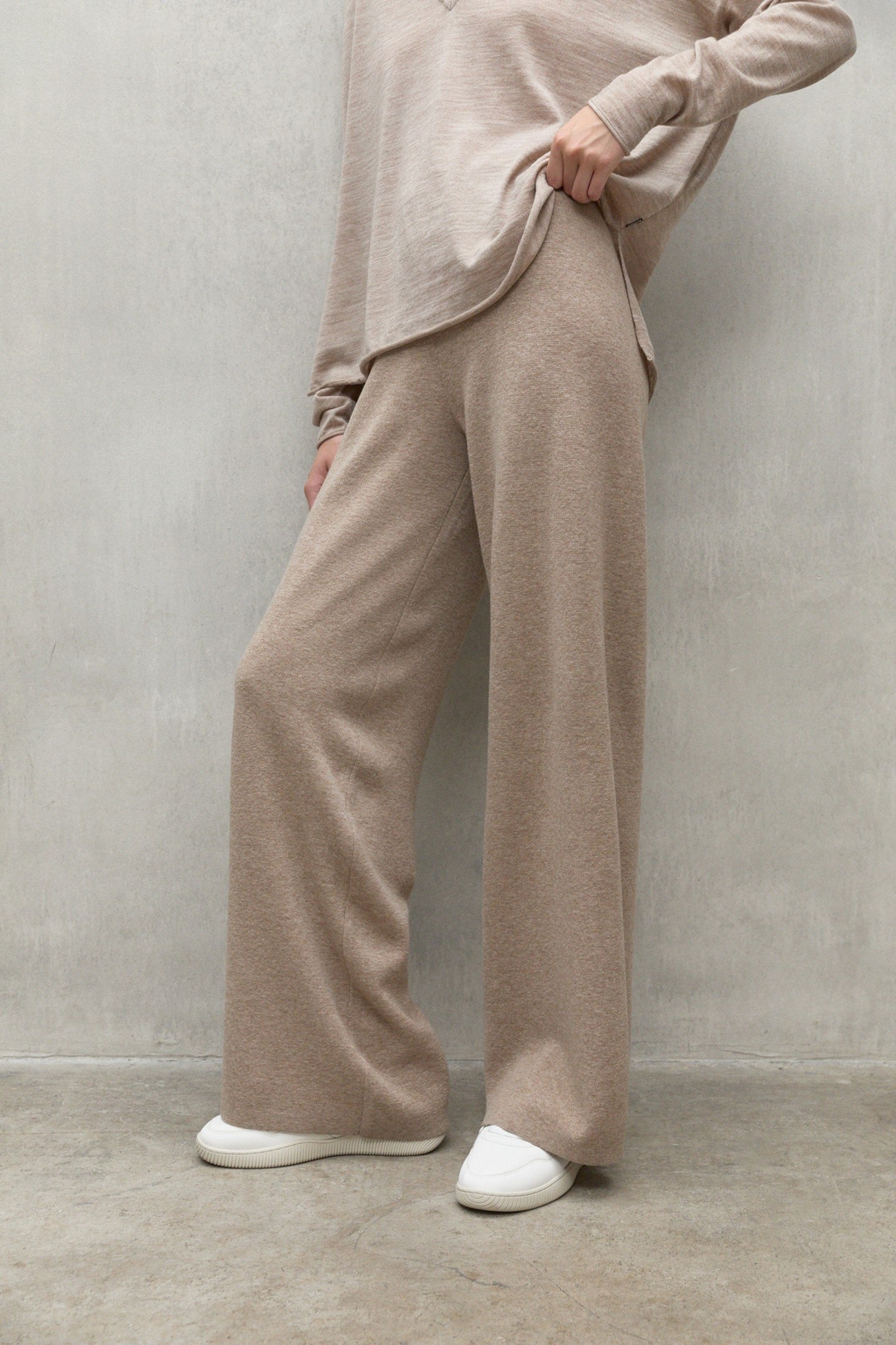 CABRILALF PANTS DARK SAND MELANGE 1
