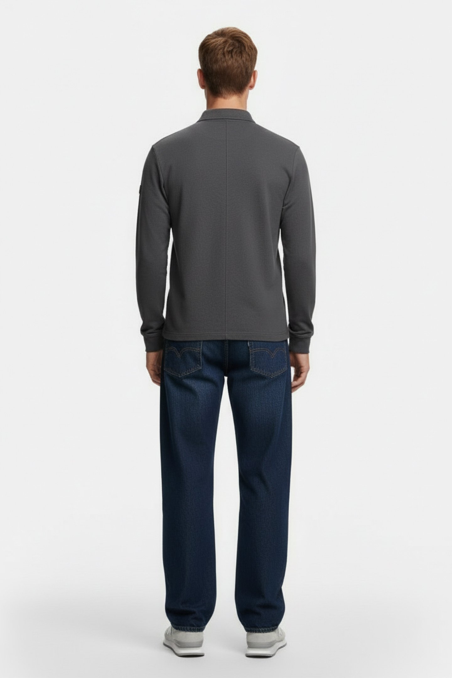 LUCASALF LONG SLEEVE POLO ASPHALT 2