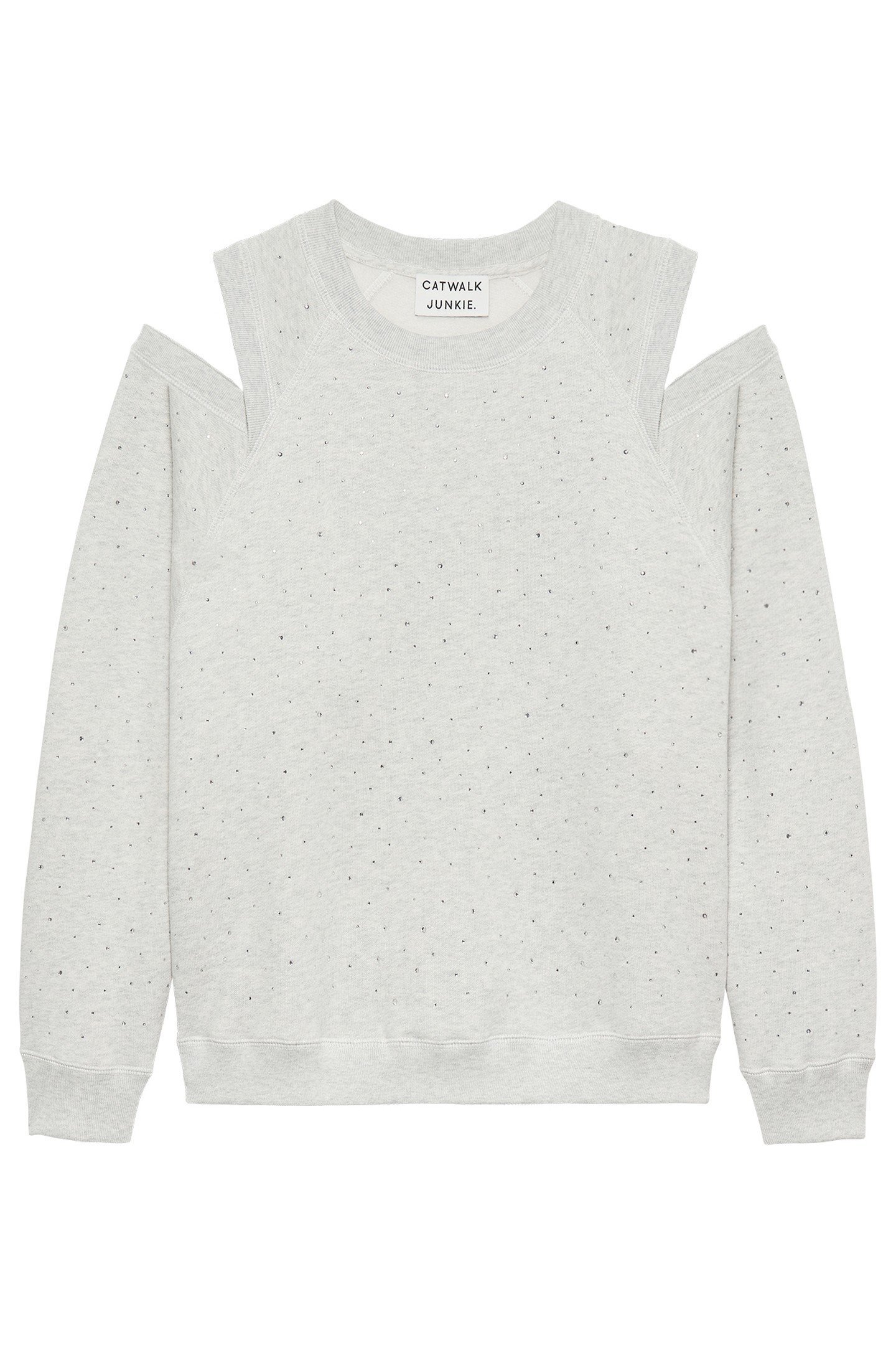 STRASS SWEATER WITH CUT OUT LIGHT GREY MELANGE 4
