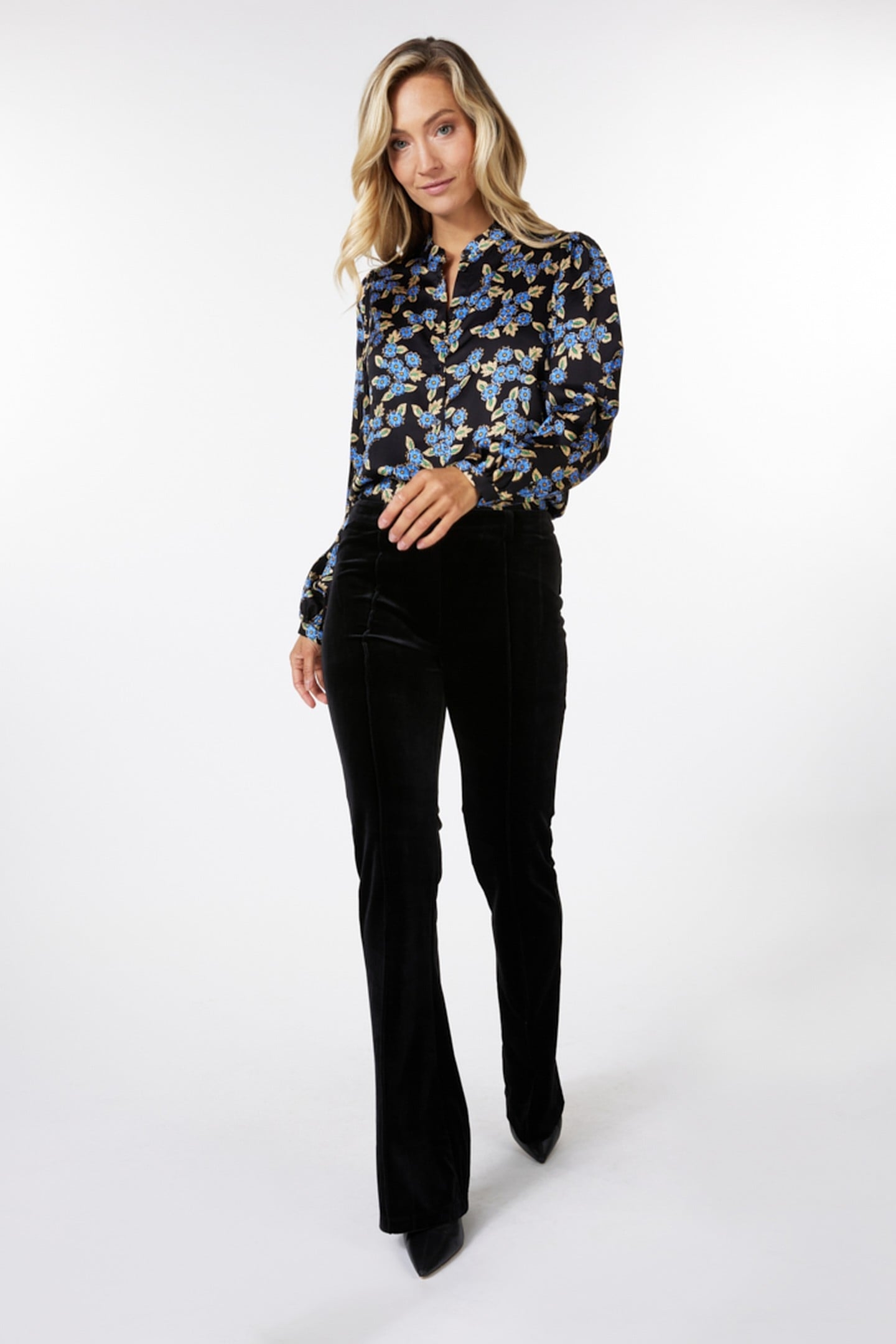 BLOUSE PUFF SLEEVE BLUE MOON PRINT 5