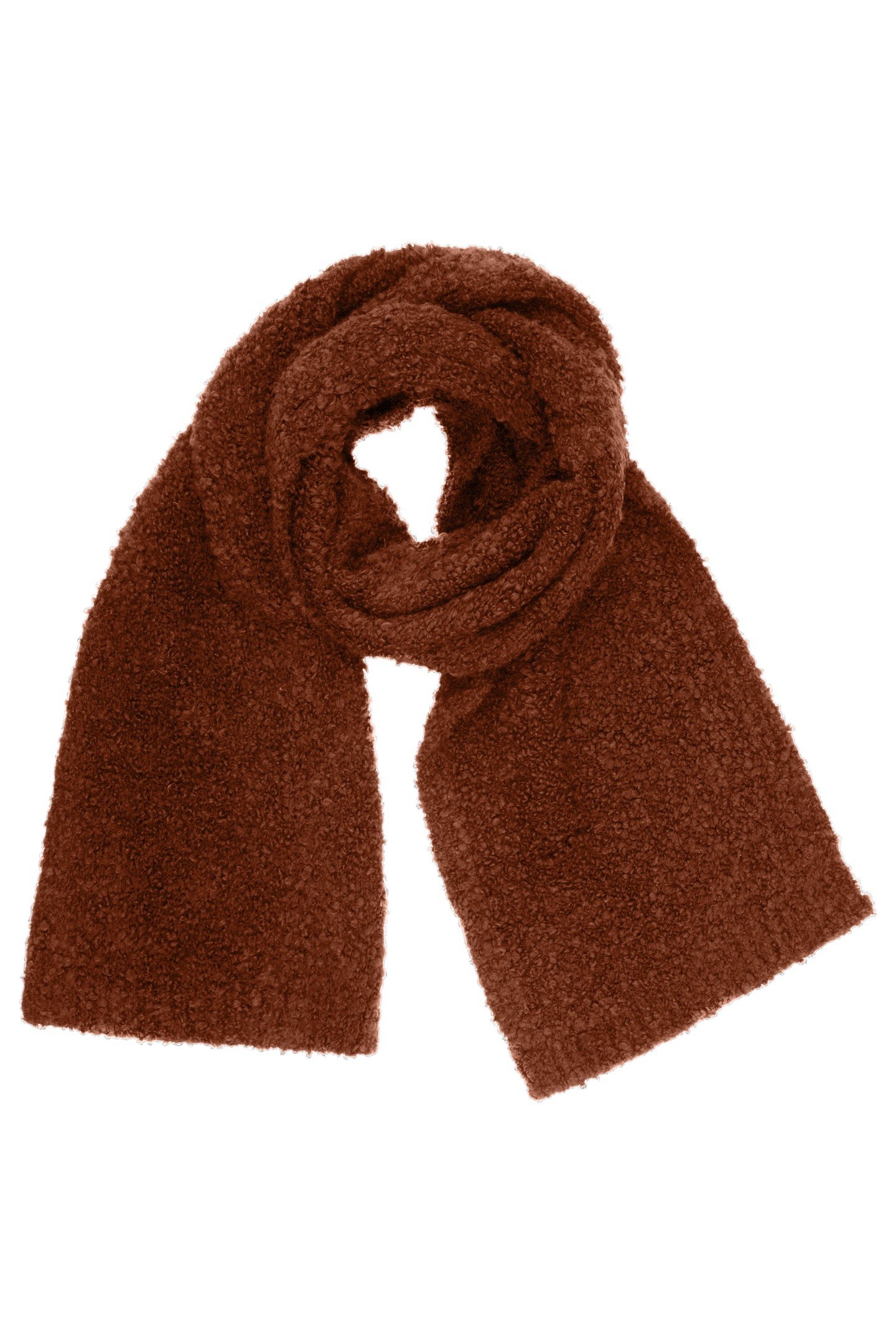 SCARF BOUCLE KNIT BROWN 1