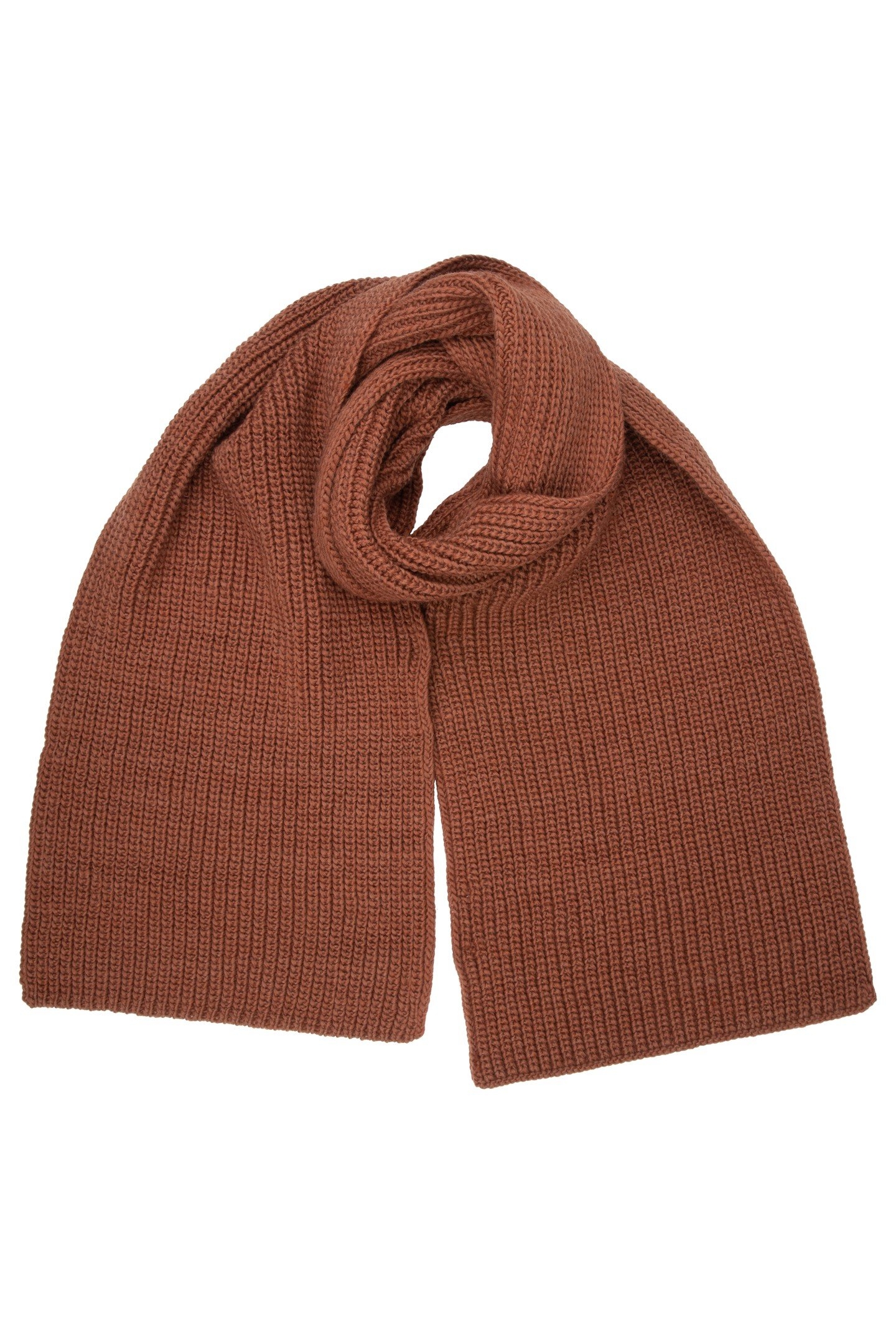 SCARF KNIT BROWN 1