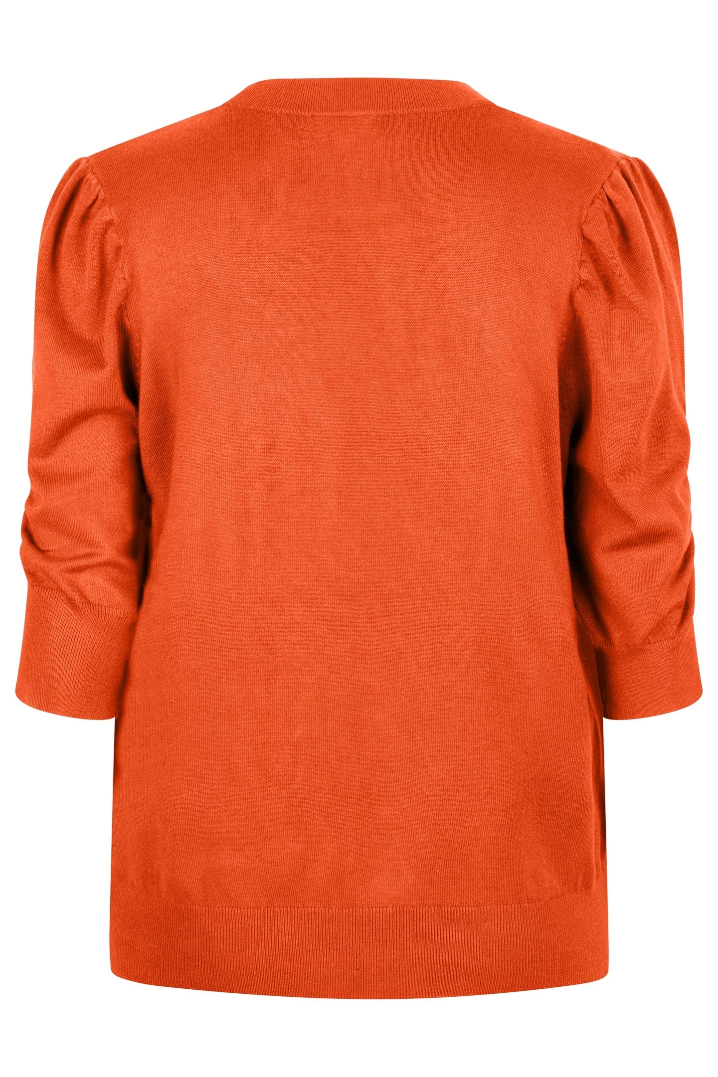 SWEATER SHORT PUFF SLV BASIC KNIT ORANGE 2