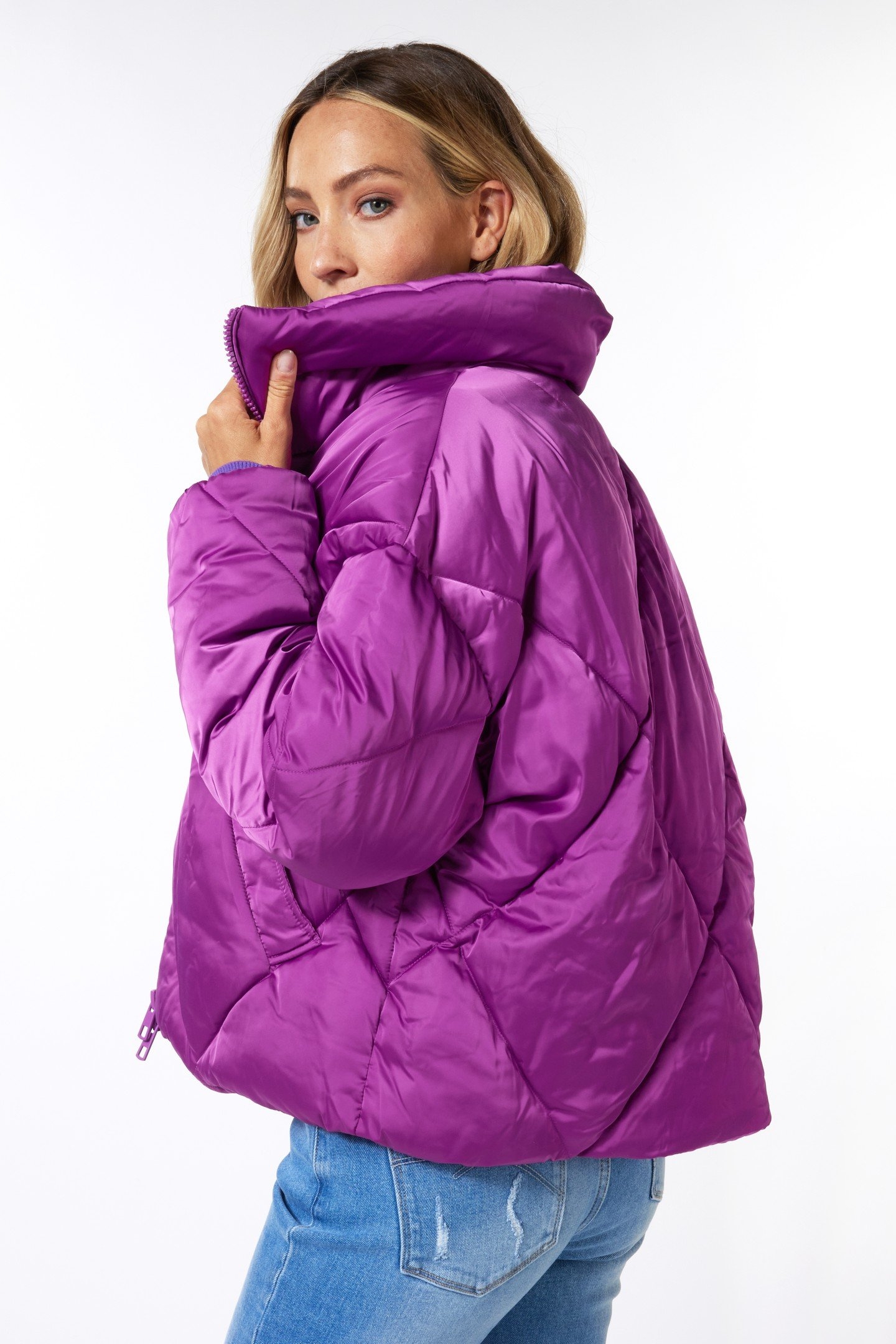 COAT SHORT QUILTED VIOLET 3