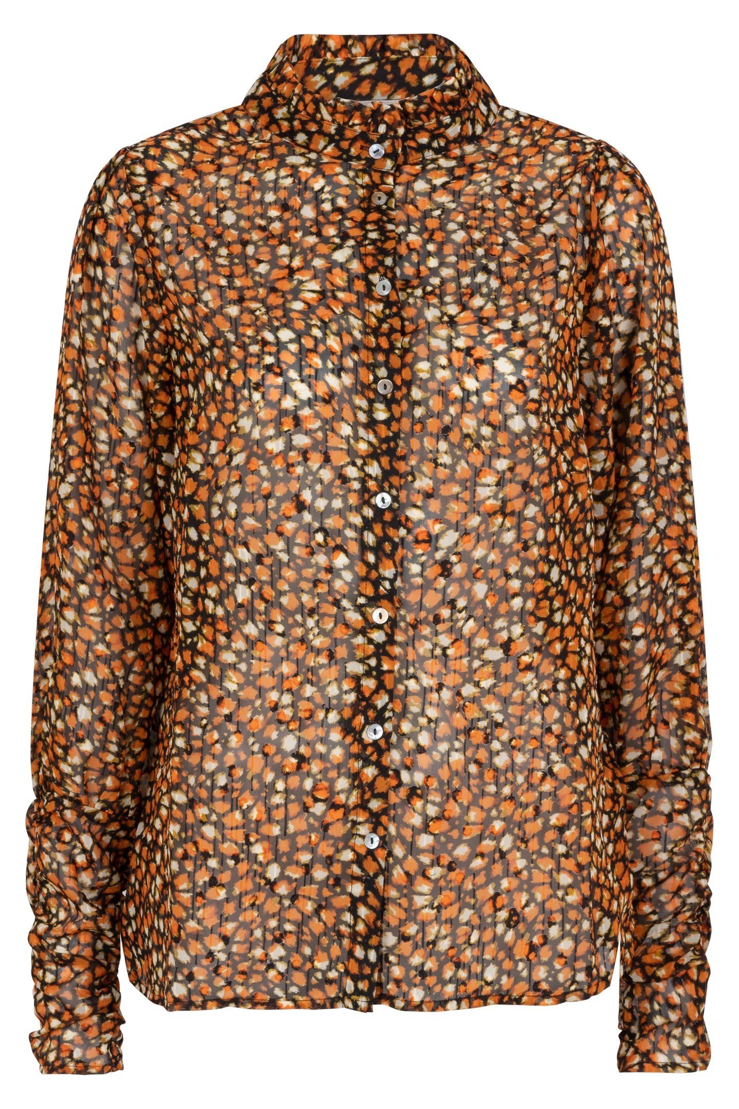 BLOUSE GATHERED CUFFS WILD SKINS PRINT 4