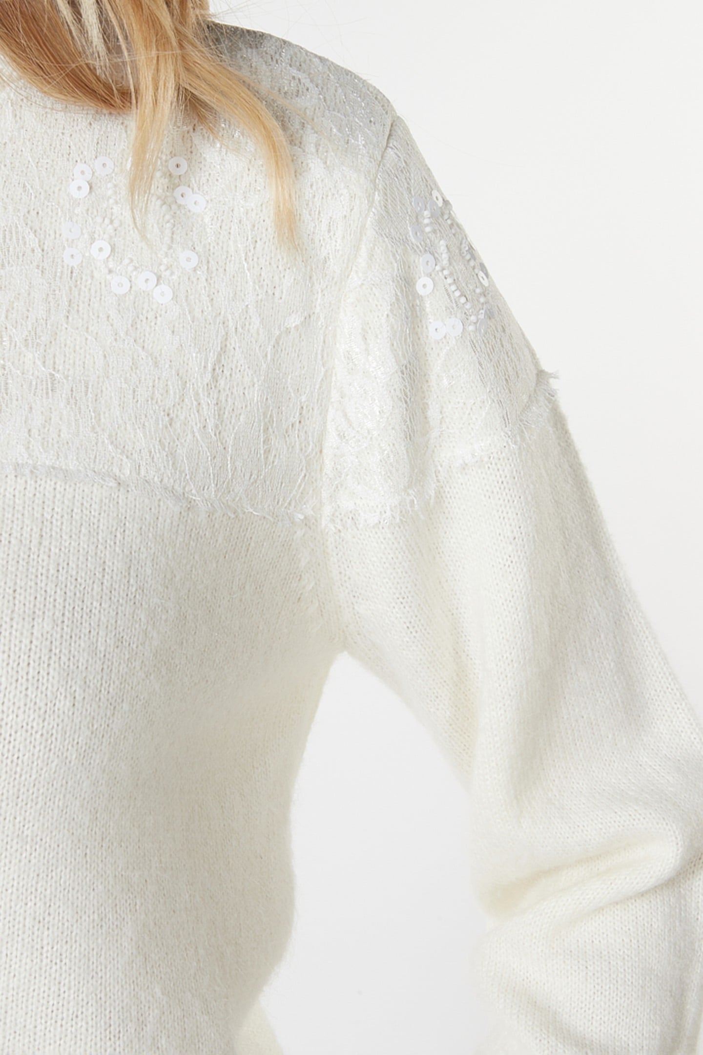 SWEATER KNIT LACE OFF WHITE 6