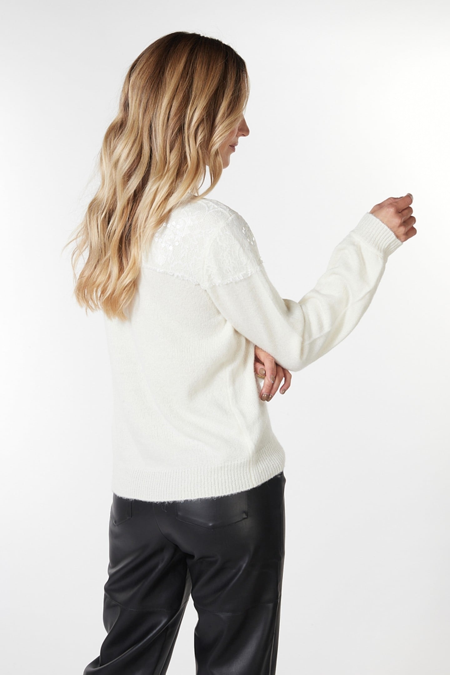 SWEATER KNIT LACE OFF WHITE 3