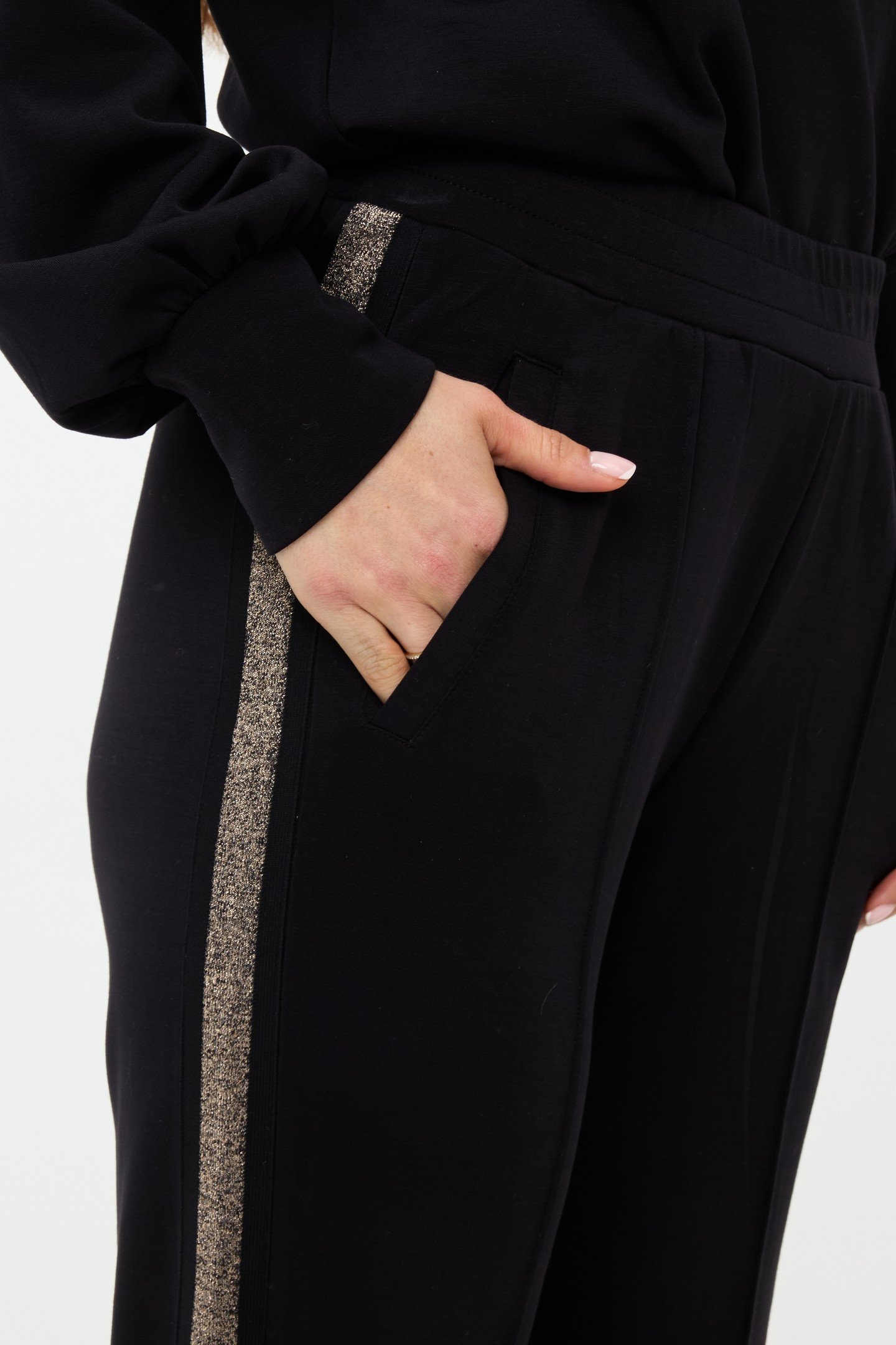 TROUSERS LUREX TAPE MODAL BLACK 8