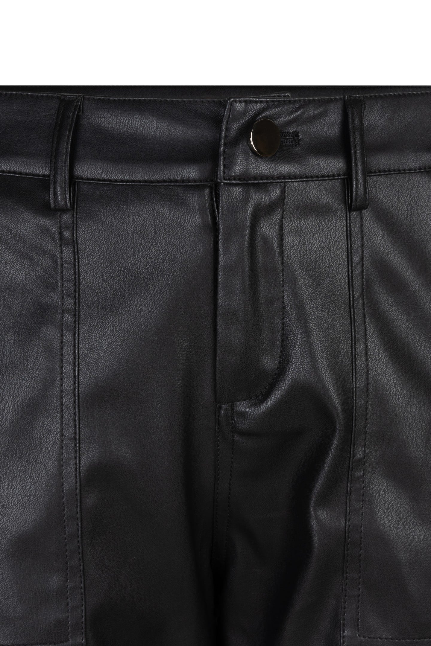 TROUSERS CARGO VEGAN LEATHER BLACK 6