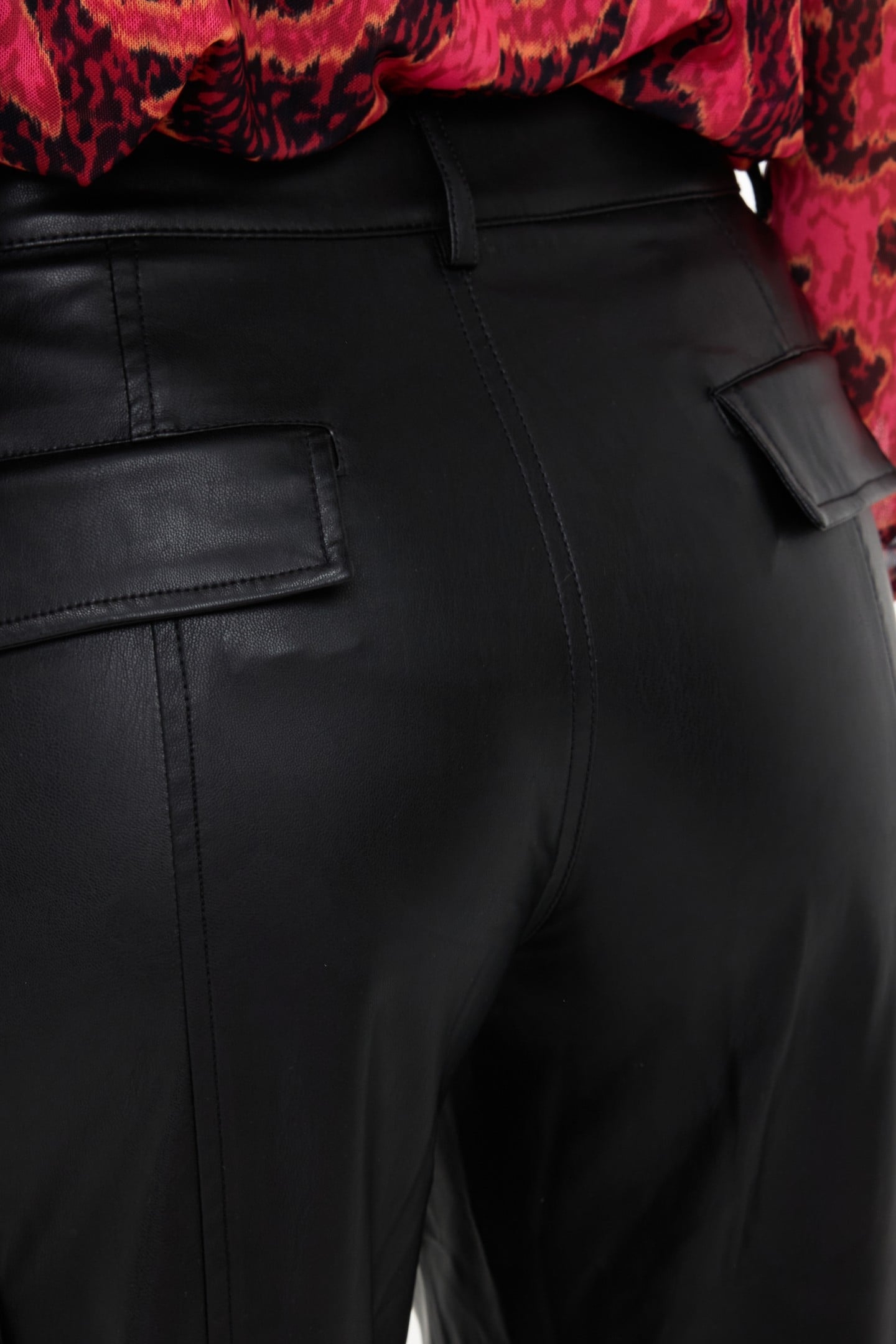 TROUSERS CARGO VEGAN LEATHER BLACK 7