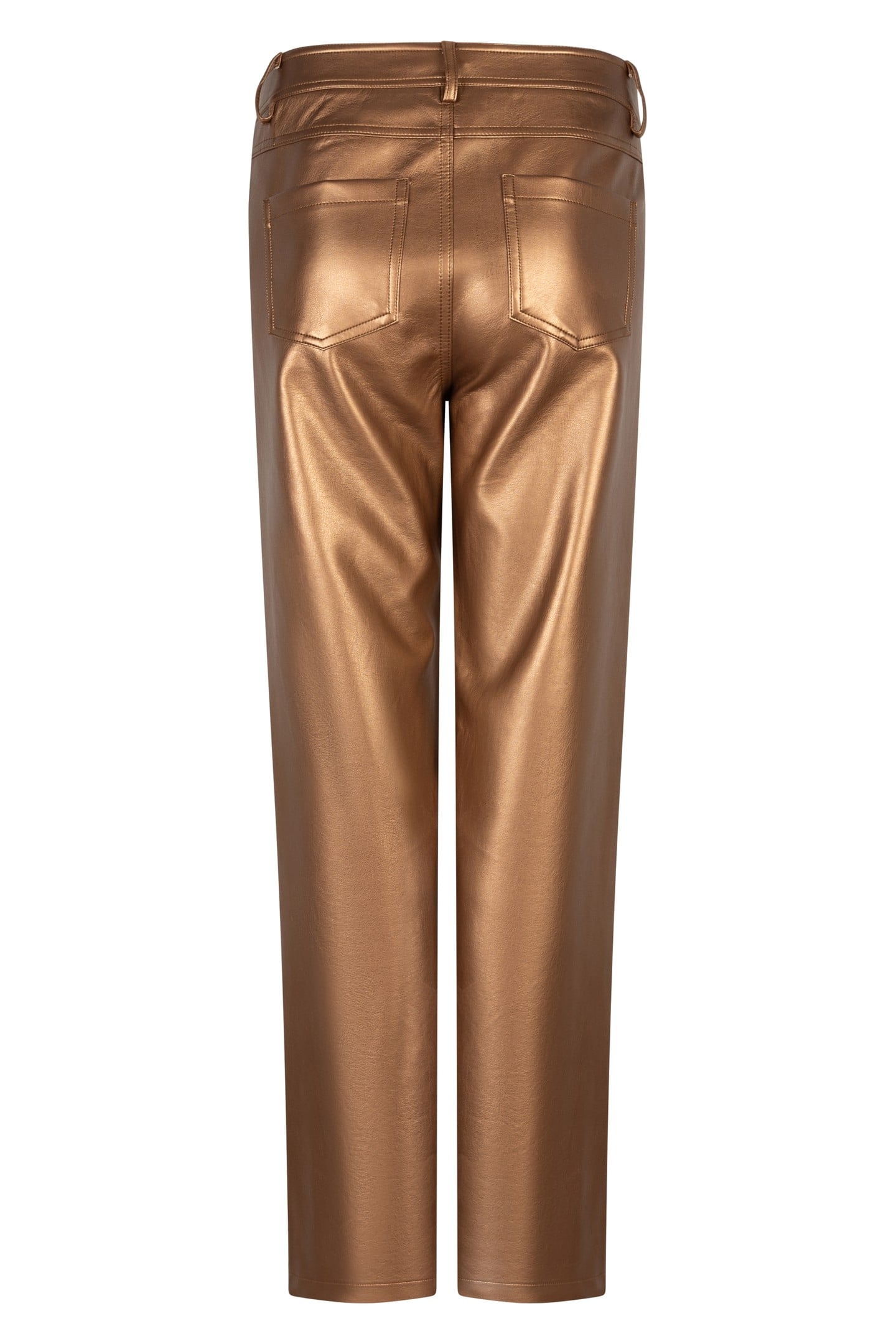 TROUSERS 5 POCKET VEGAN LEATHER BRANDY 5