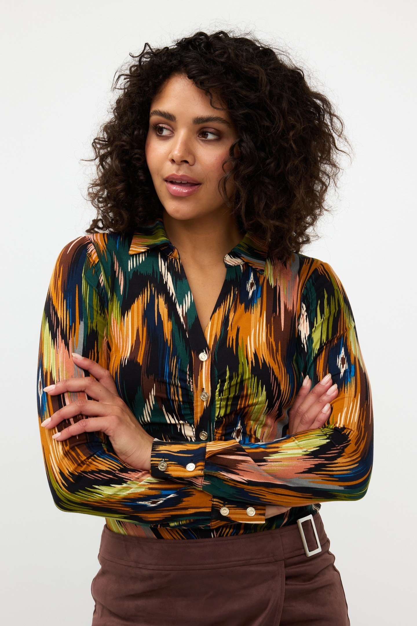 BLOUSE GATHERING UNIVERSE LIGHTNING SJ PRINT 2