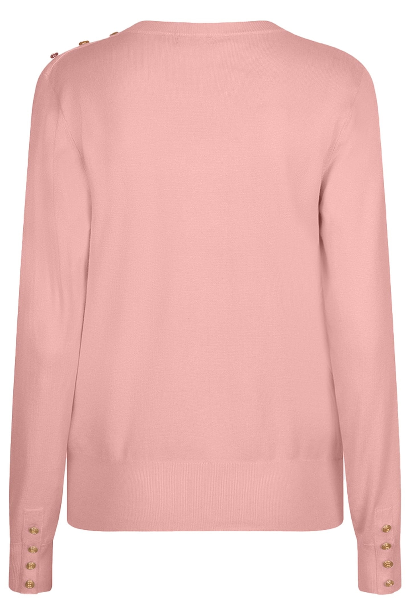 SWEATER GATHERING BUTTON DETAILS BASIC KNIT BLUSH 2