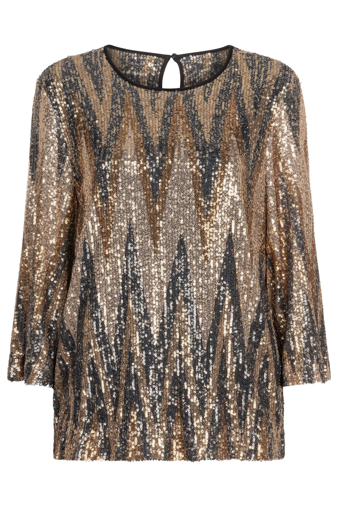 BLOUSE SEQUINS ZIGZAG PRINT 4