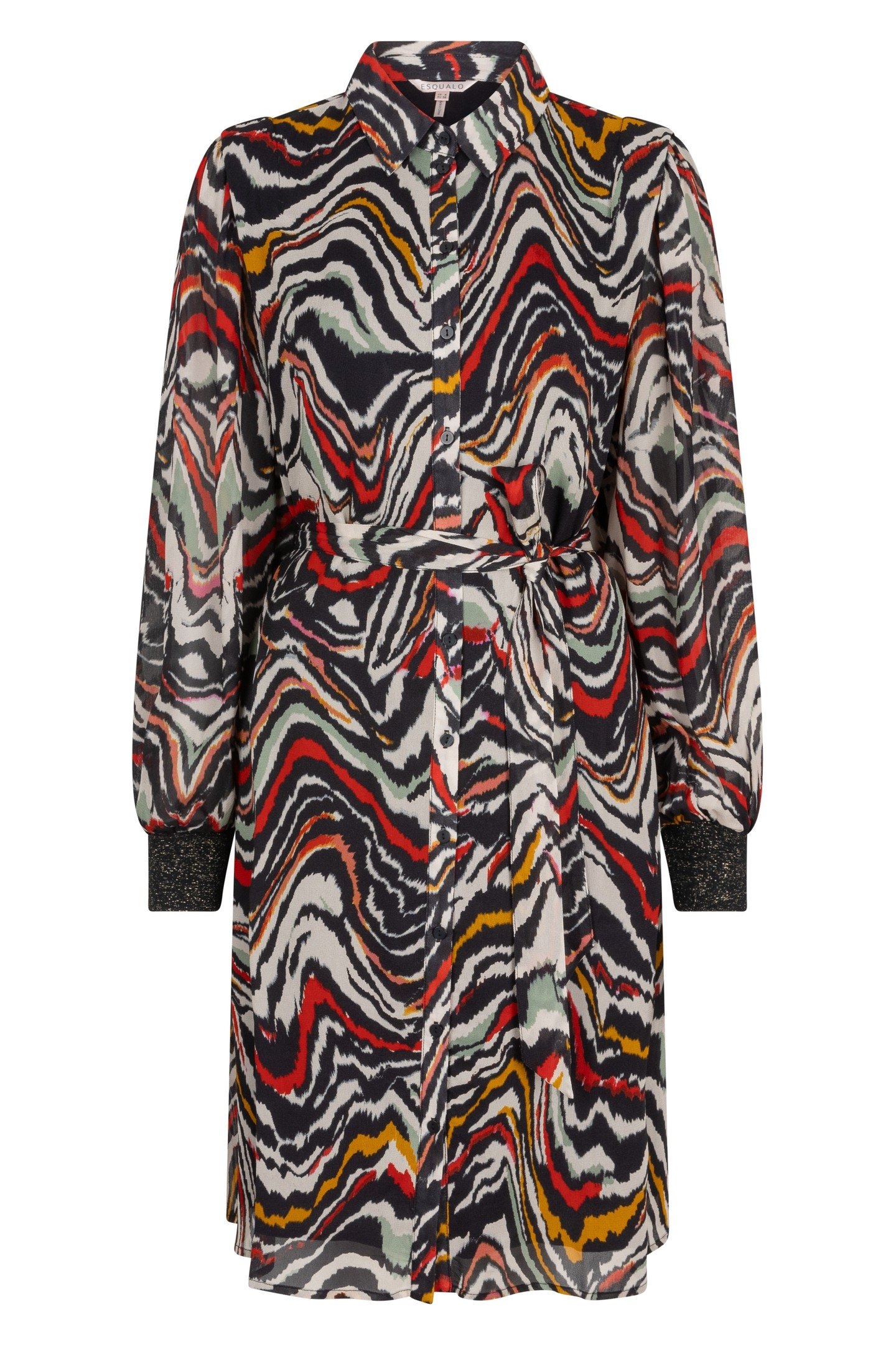 DRESS LUREX CUFF WAVES PRINT 4