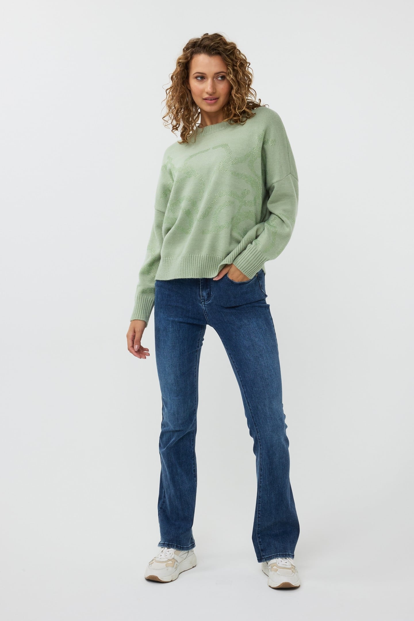 TROUSERS JEANS STRETCH FLARE JEANS BLUE 1