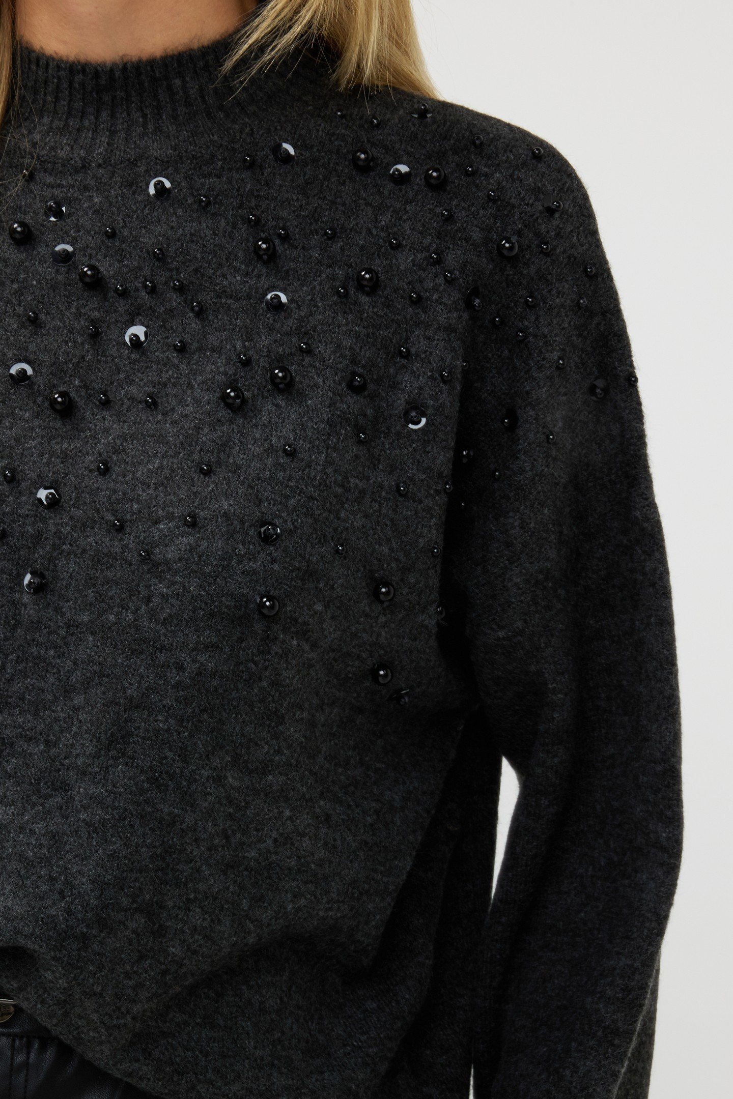 SWEATER BEADING DARK GREY 6