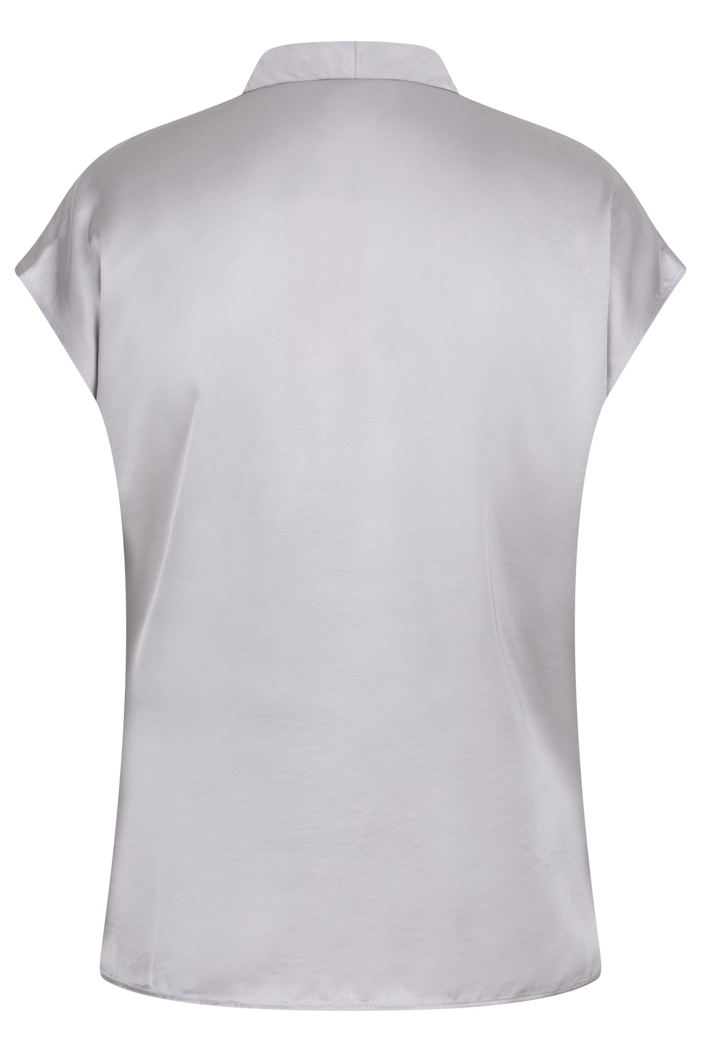 BLOUSE SATIN OVERLAP GATHERING LIGHT GREY 5