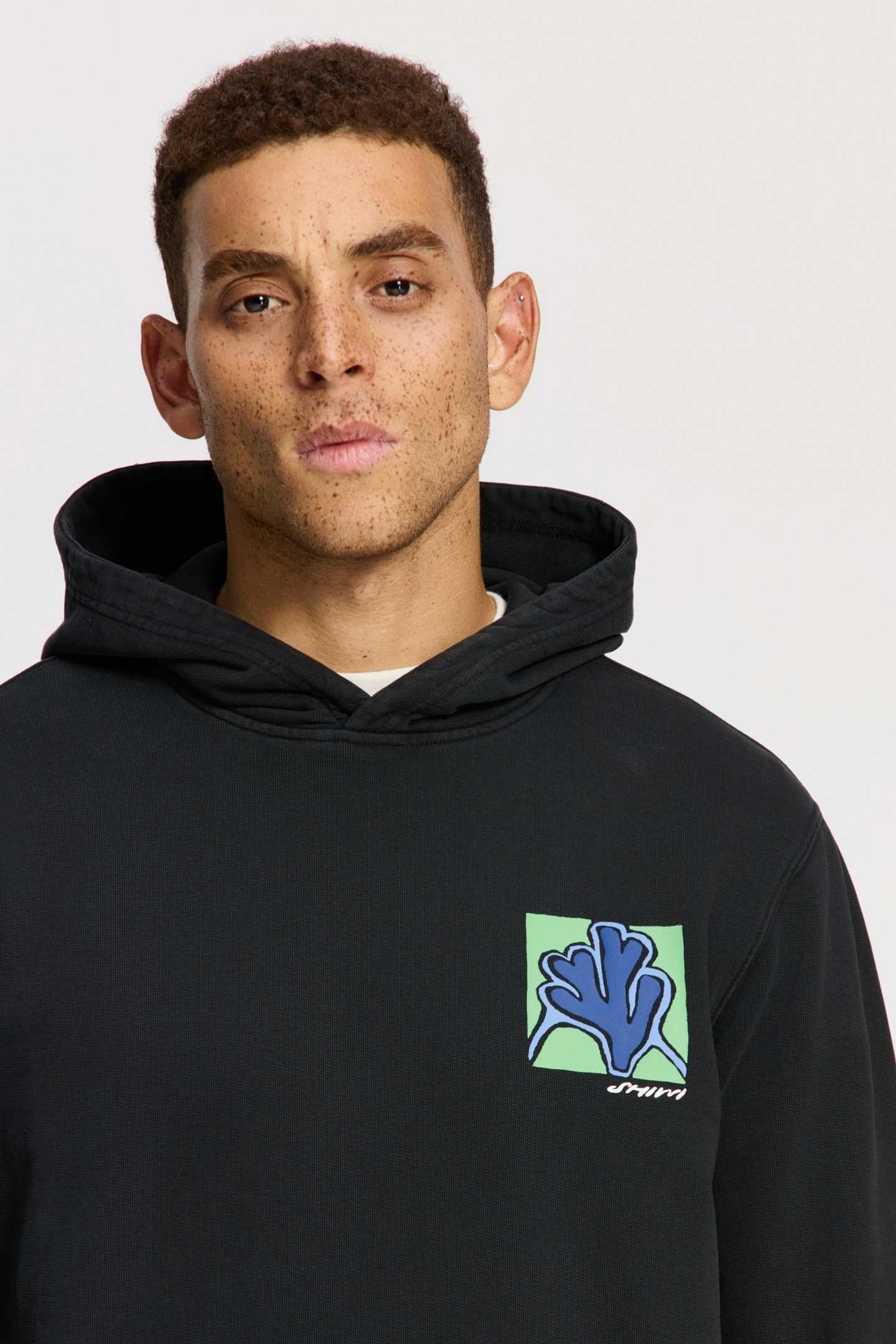 LEO REGULAR FIT SLOW PACE HOODIE BLACK 1