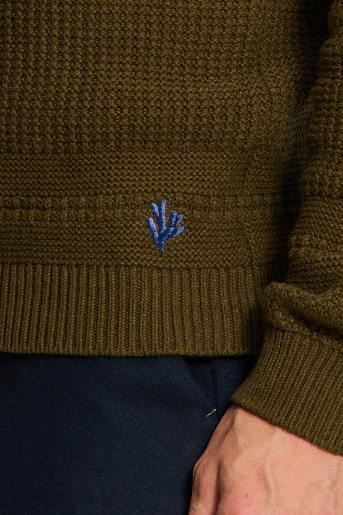 PERRY REGULAR FIT STRUCTURED PULLOVER GREEN OLIVE 8