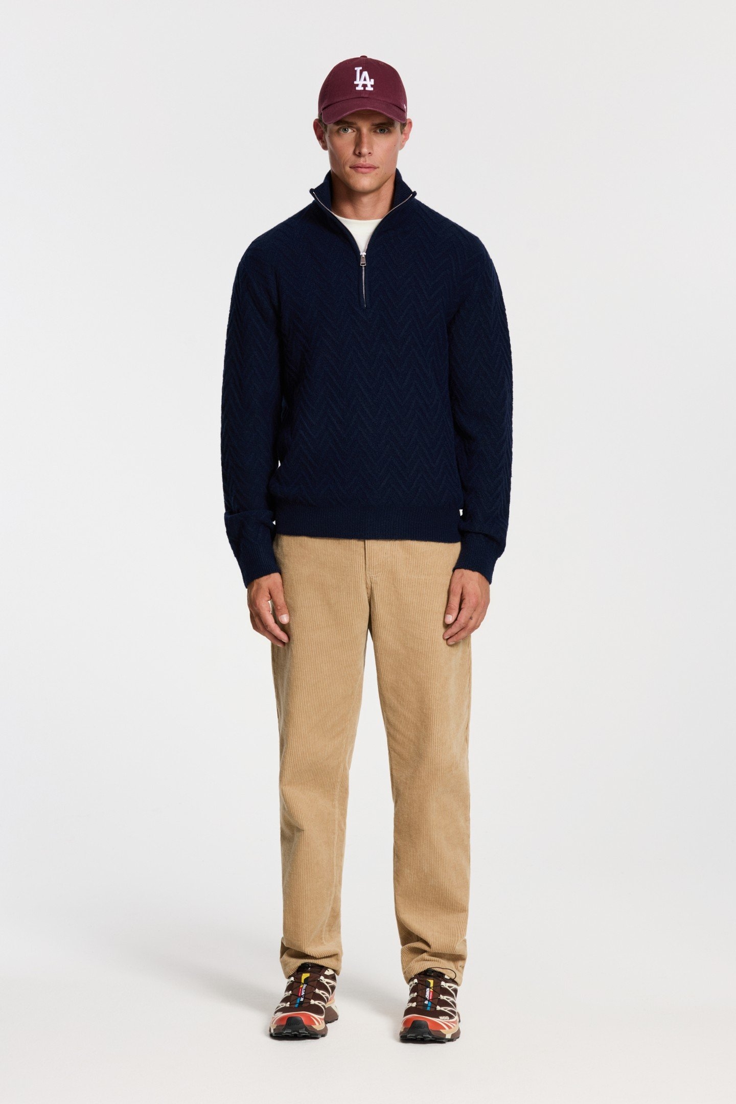 PIKE RELAXED FIT ZIGZAG PULLOVER BLUE DARK NAVY 3