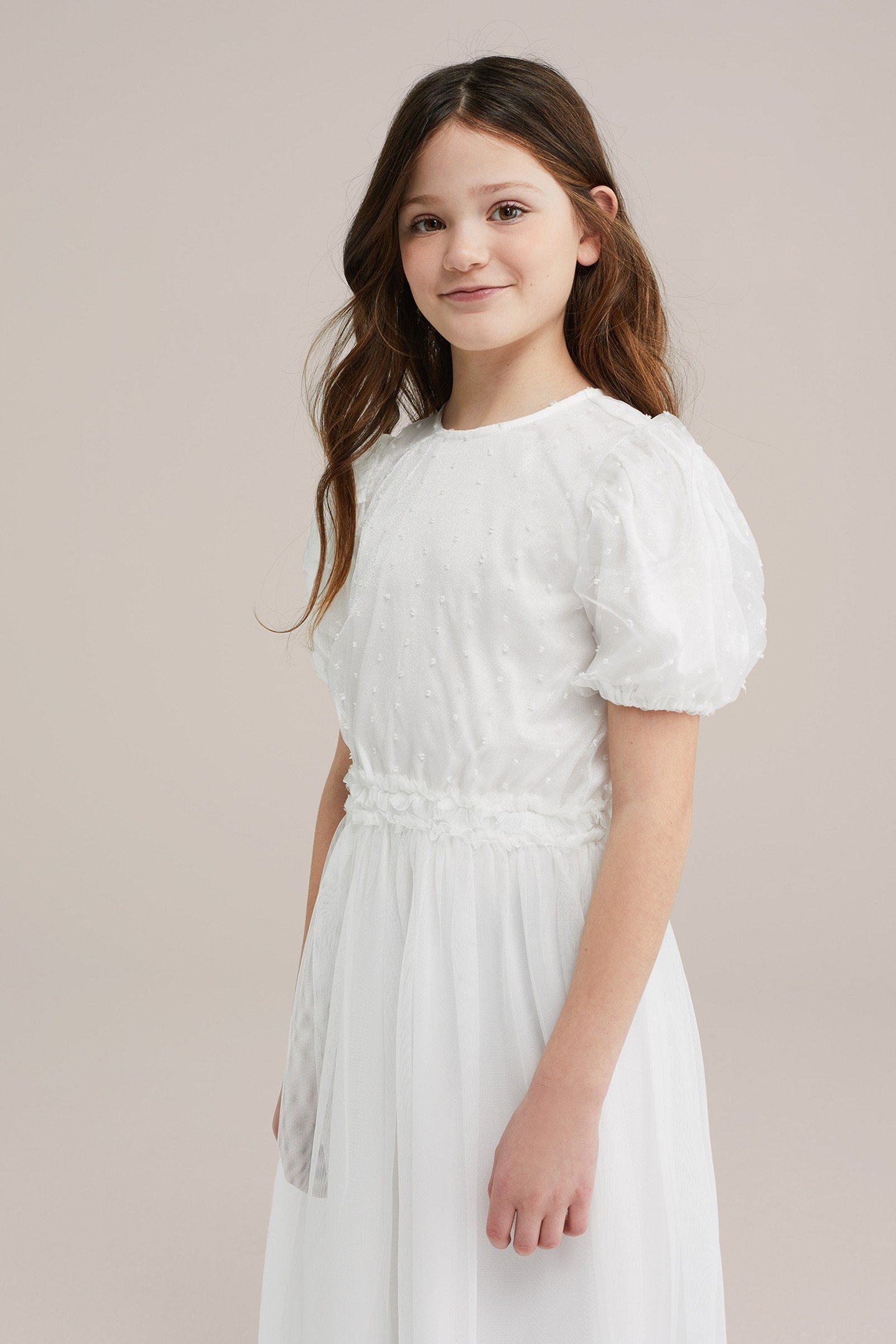 GIRLS DRESS MAXI LENGTH WHITE 1