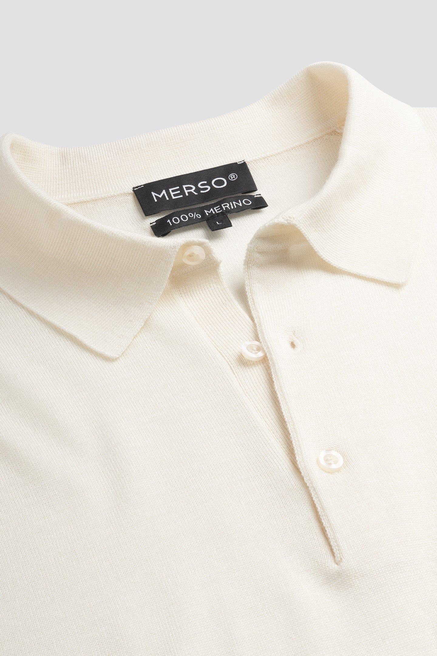 POLO LONG SLEEVE 100% MERINO SEASHELL WHITE 7