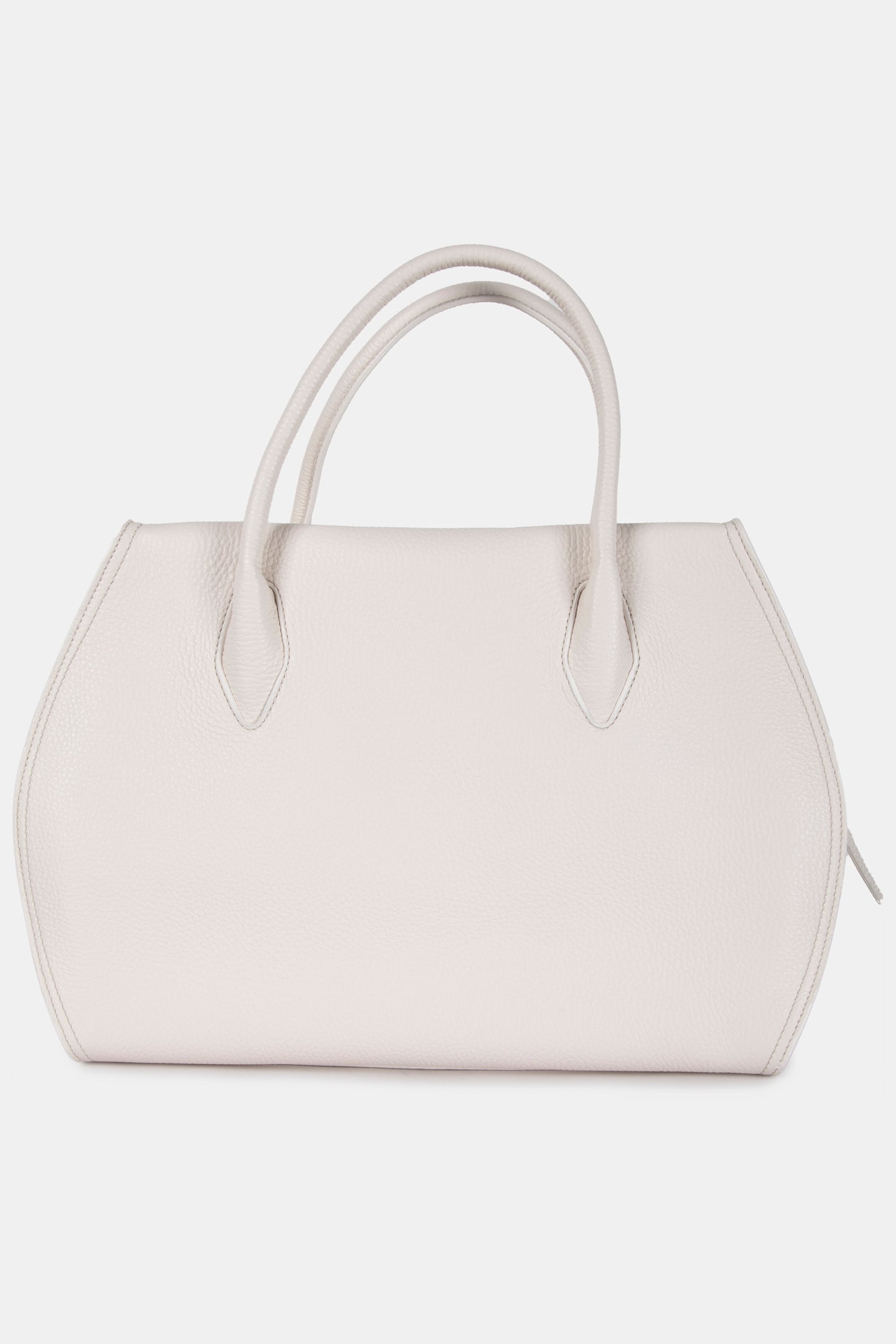 LEATHER MEDIUM SATCHEL BAG IN CREAM 4