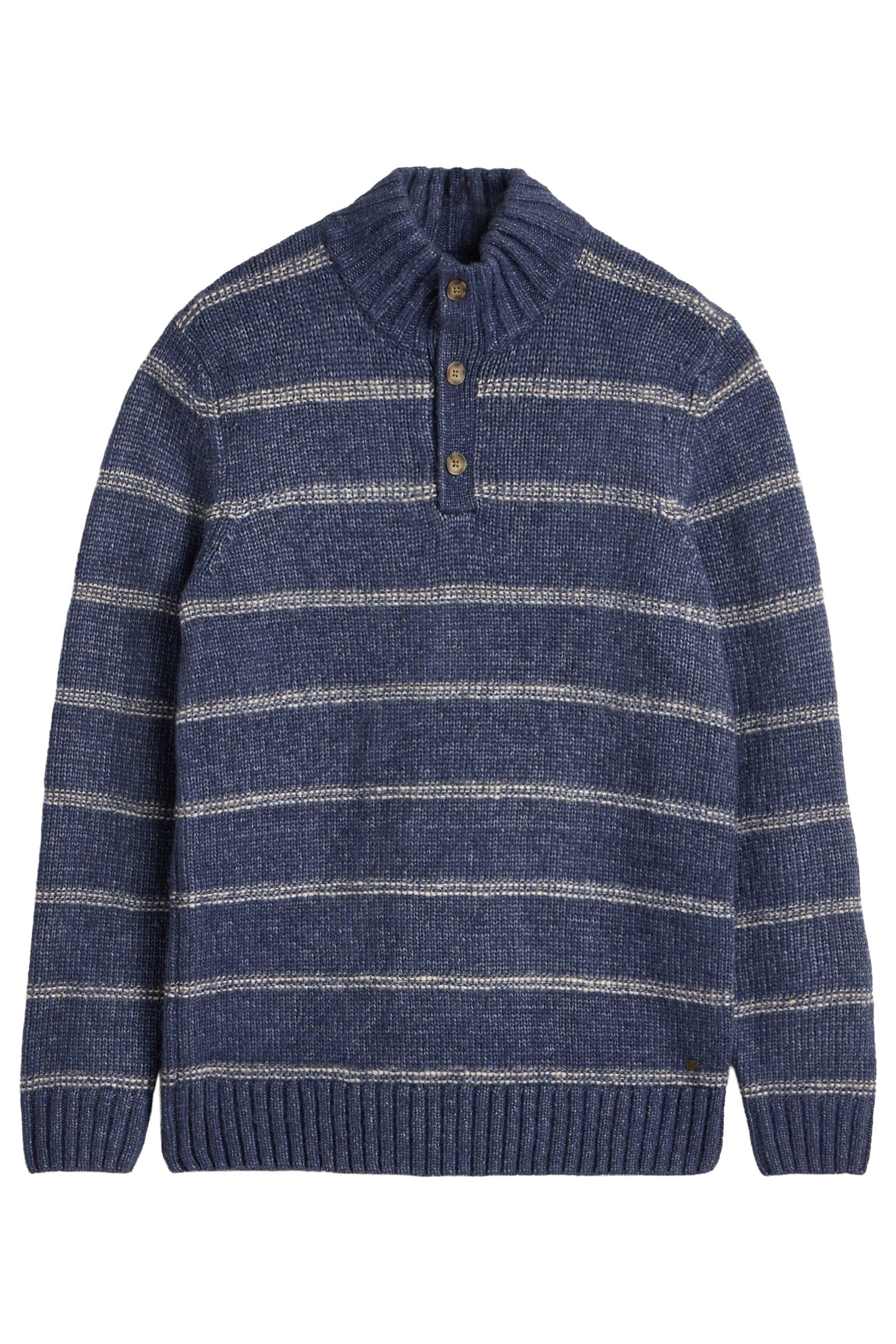BRETON STRIPE BUTTON NECK NAVY MULTI 4