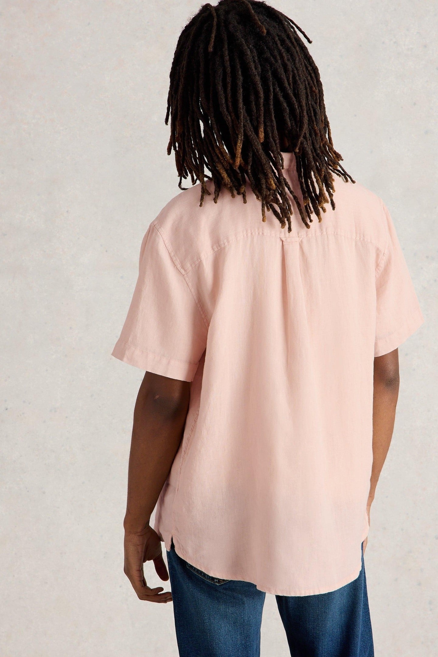 KESWICK SS LINEN SHIRT LIGHT PINK 2