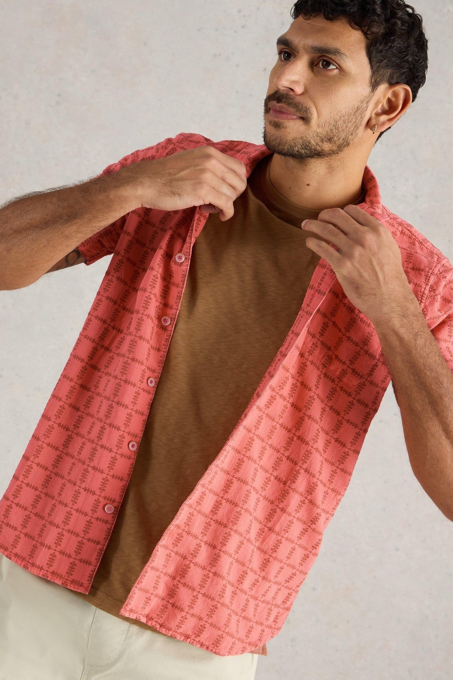 SS OVERDYE CHECK SHIRT DEEP PINK 6