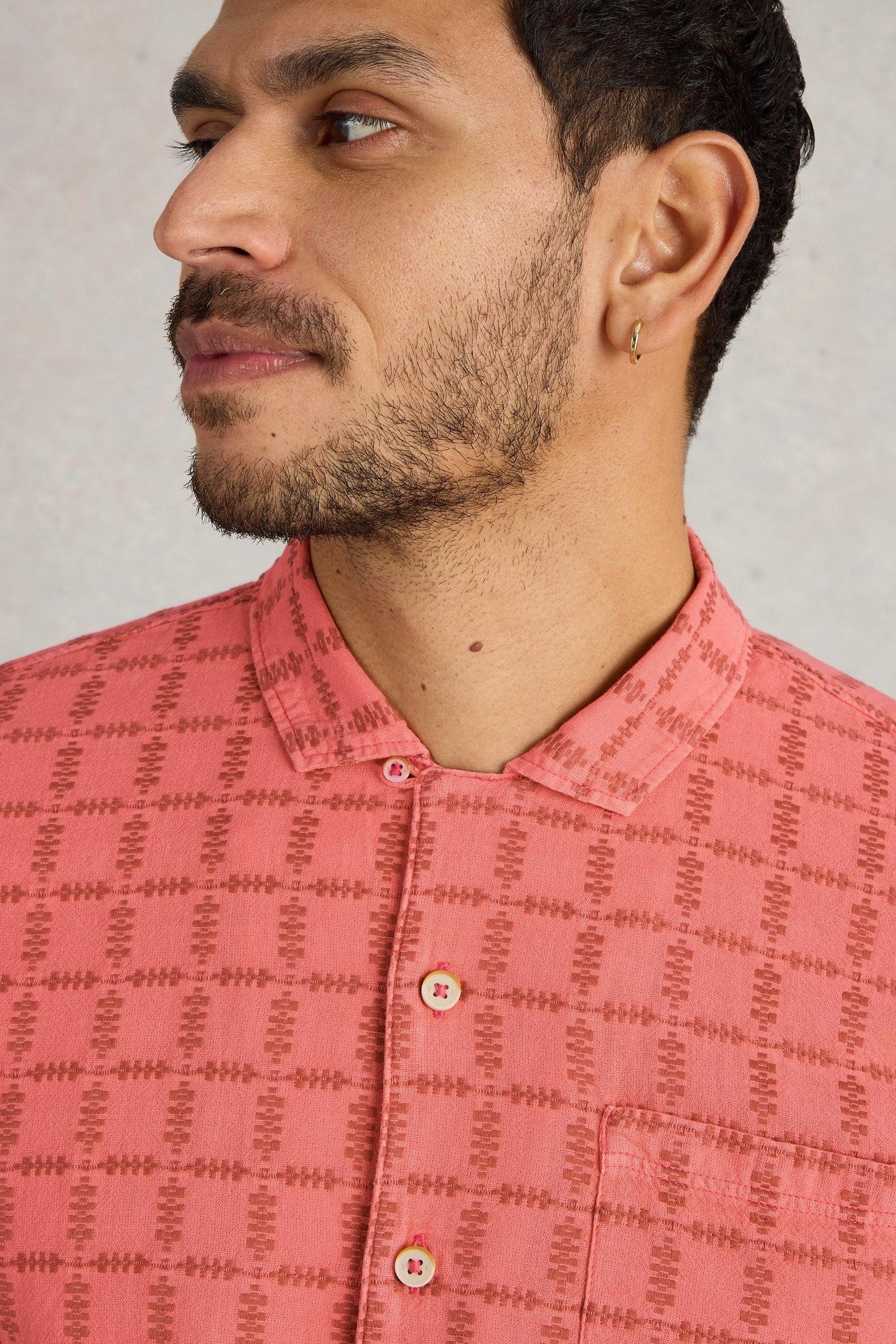 SS OVERDYE CHECK SHIRT DEEP PINK 5