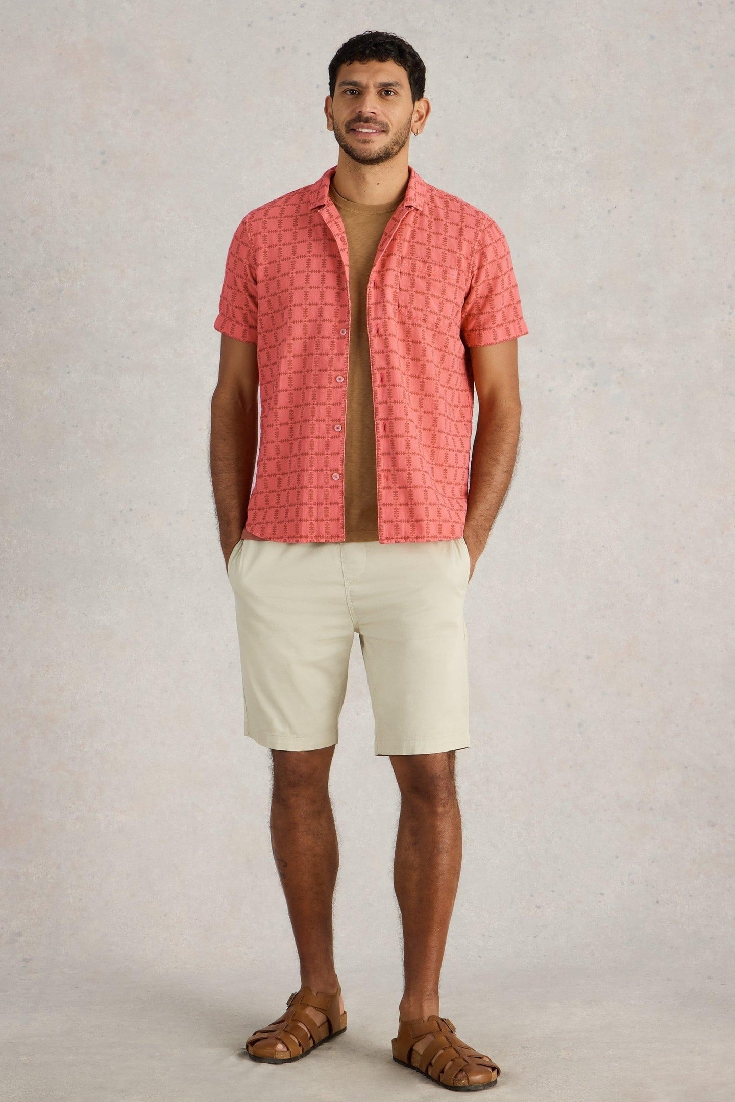 SS OVERDYE CHECK SHIRT DEEP PINK 1