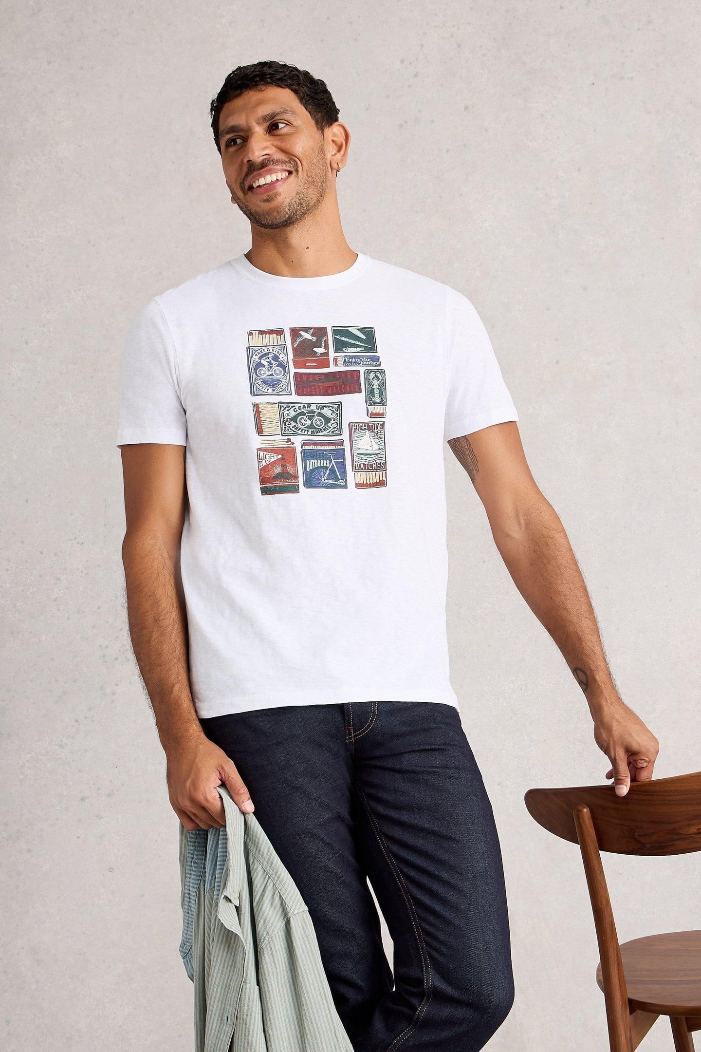 ABERSOCH GRAPHIC STAMP WHITE PRINT 6