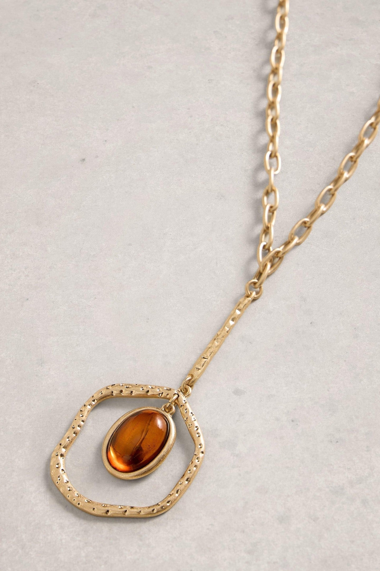 BELLA STONE PENDENT NECKLACE BROWN MULTI 1