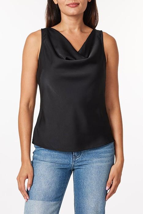 SLEEVELESS DRAPE NECK TOP BLACK NIGHT | Online Outlet | Otrium